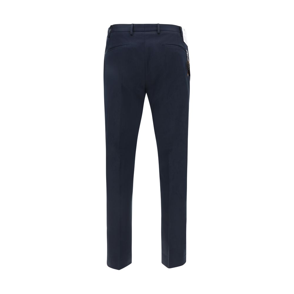 Experience effortless elegance with PT Torino Blue Cotton Casual Pants, crafted from premium cotton and elastane for luxurious comfort and timeless style.