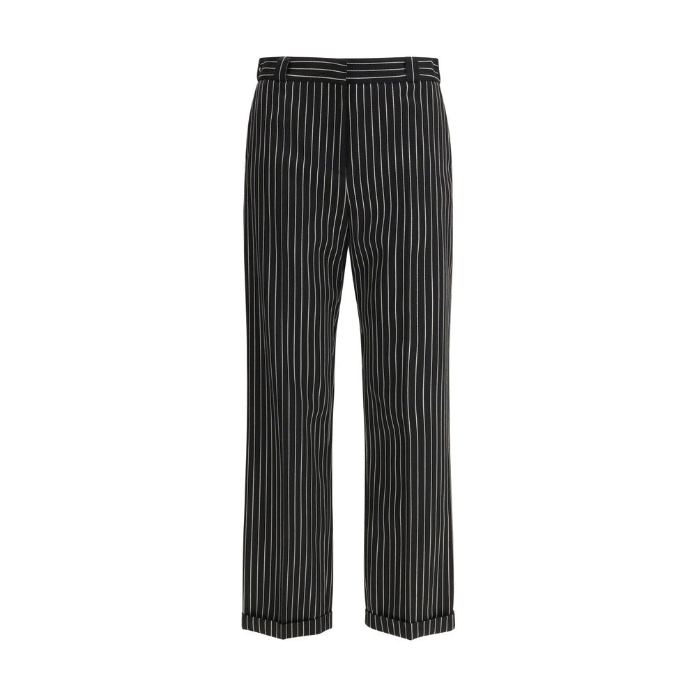 Elevate your style with Tom Ford Black Fleece Wool Chino Pants, a luxurious blend of fleece wool and cotton, embodying sophistication and timeless elegance.