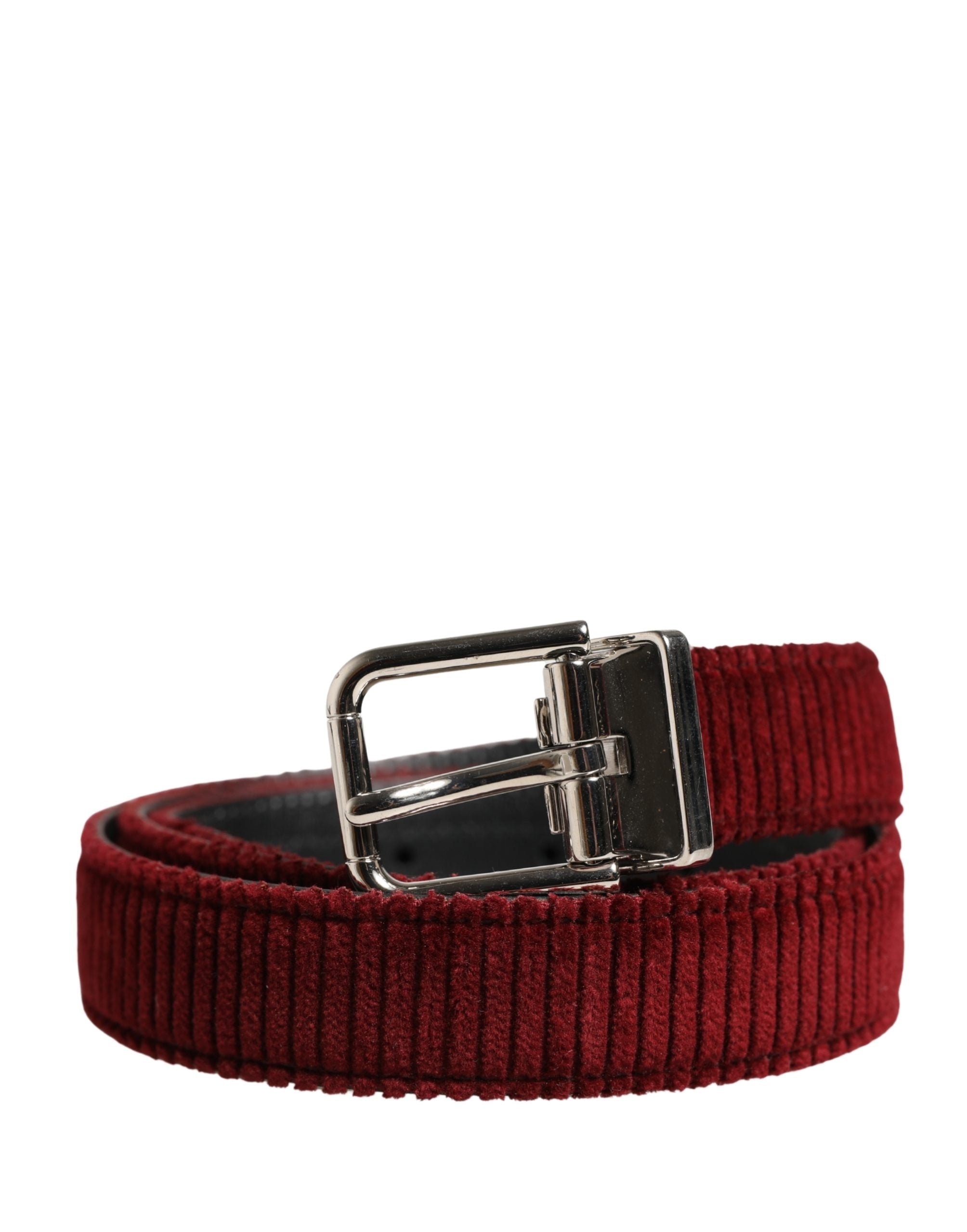 Dolce & Gabbana Red Velvet Leather Belt - Exquisite Luxury Accessory
