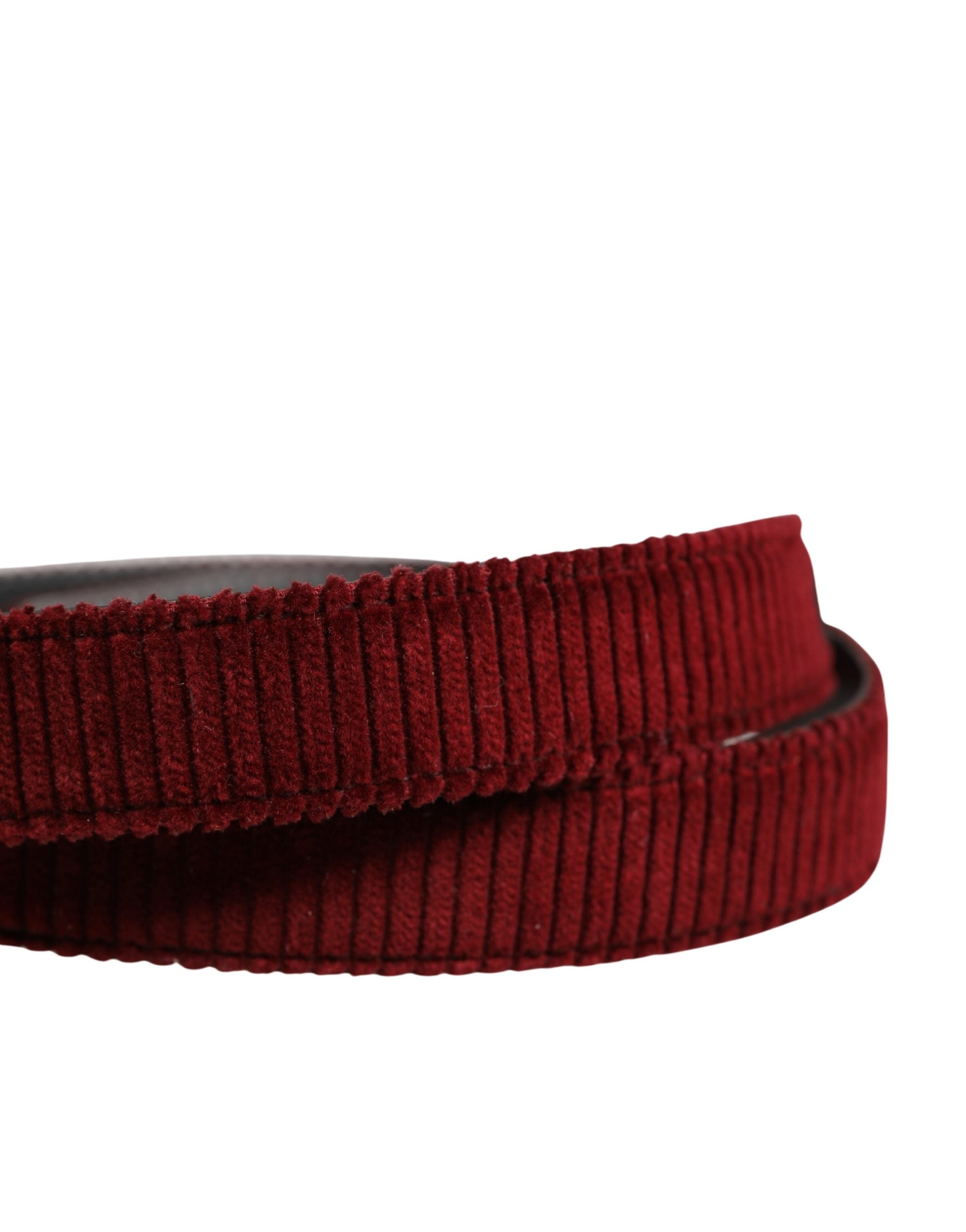 Dolce & Gabbana Red Velvet Leather Belt - Exquisite Luxury Accessory