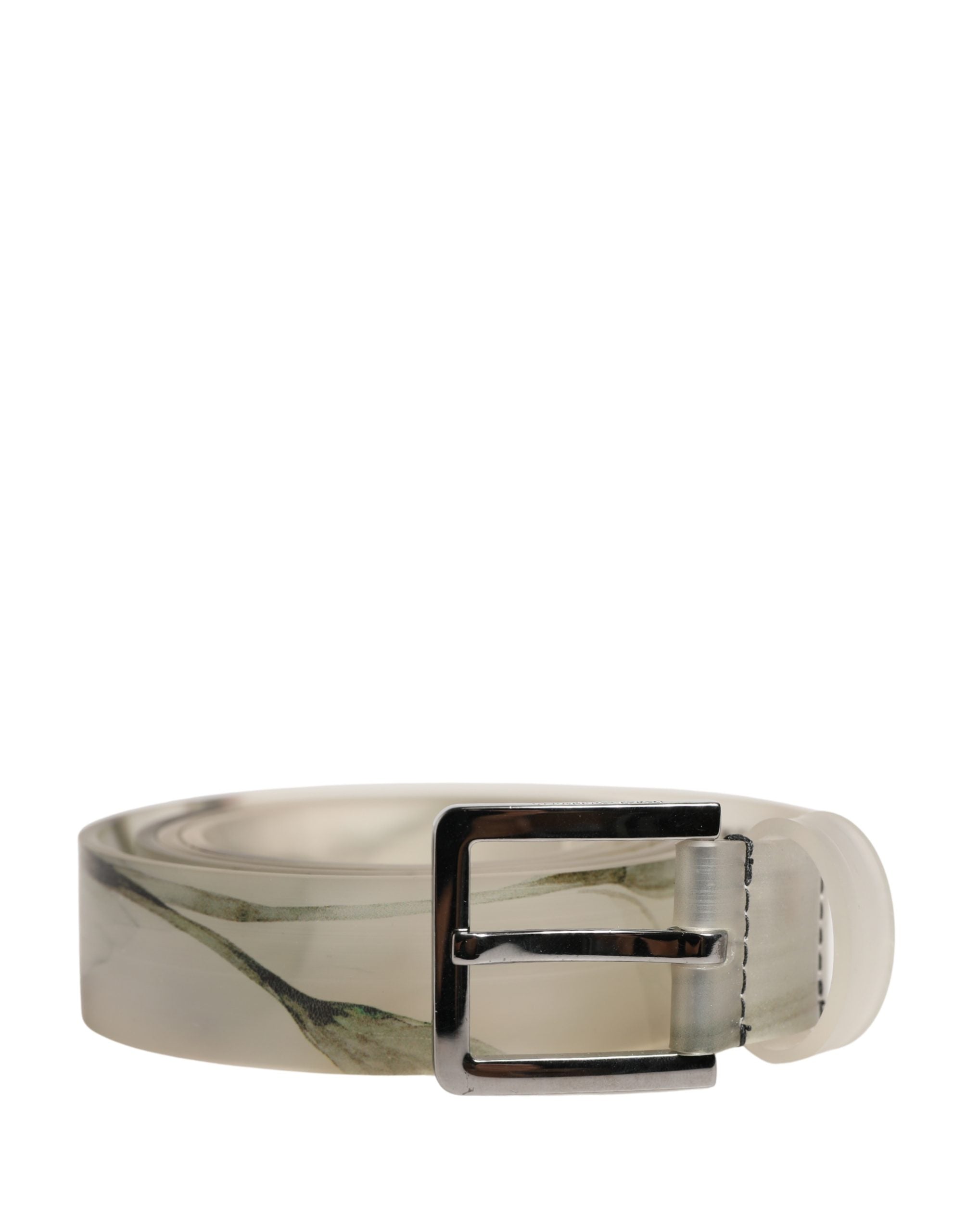 Dolce & Gabbana White Floral PVC Belt - Artisanal Luxury Statement