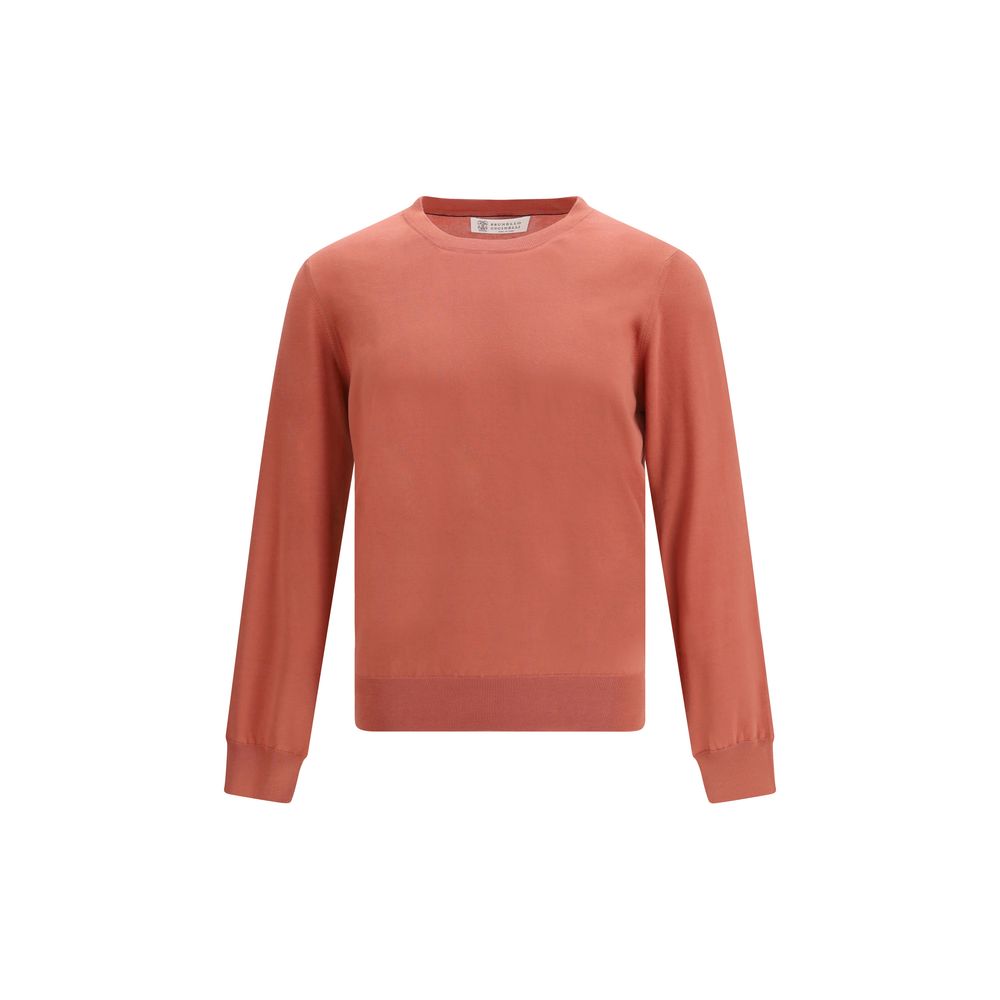 Indulge in the exquisite Brunello Cucinelli Orange Cotton Sweatshirt from the SS26 collection, where luxurious 100% cotton meets timeless Italian craftsmanship for effortless elegance.