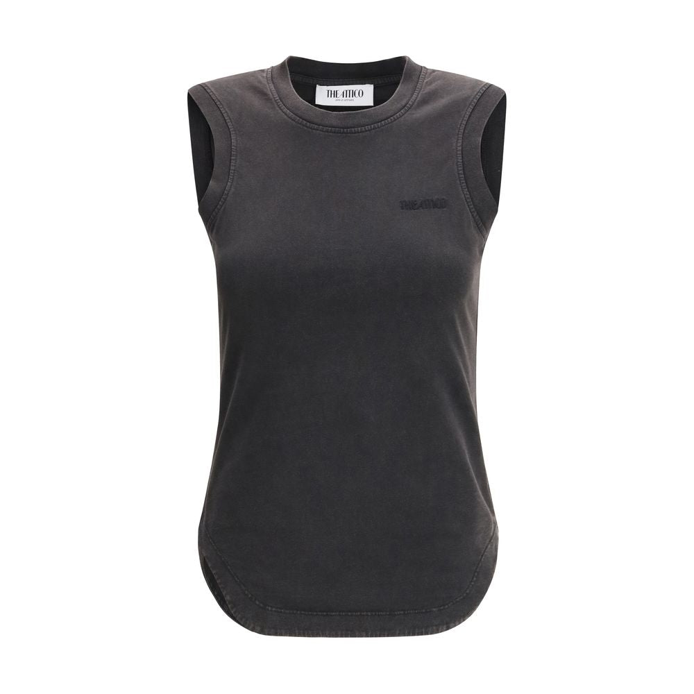 The Attico Black Cotton Top - Effortless Luxury for Modern Elegance