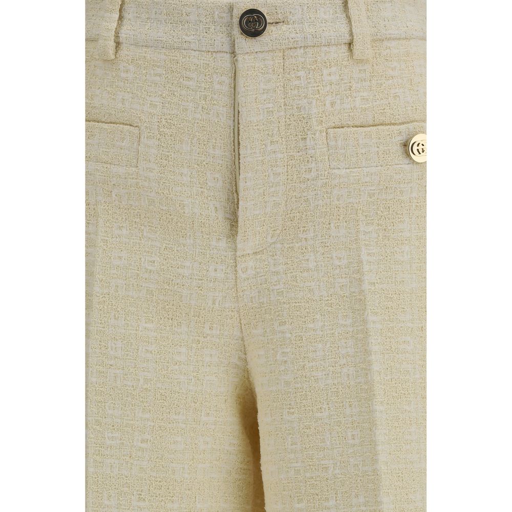 Elevate your wardrobe with Gucci Beige Cotton Casual Pants, a harmonious blend of luxury and comfort, embodying timeless elegance for every sophisticated occasion.