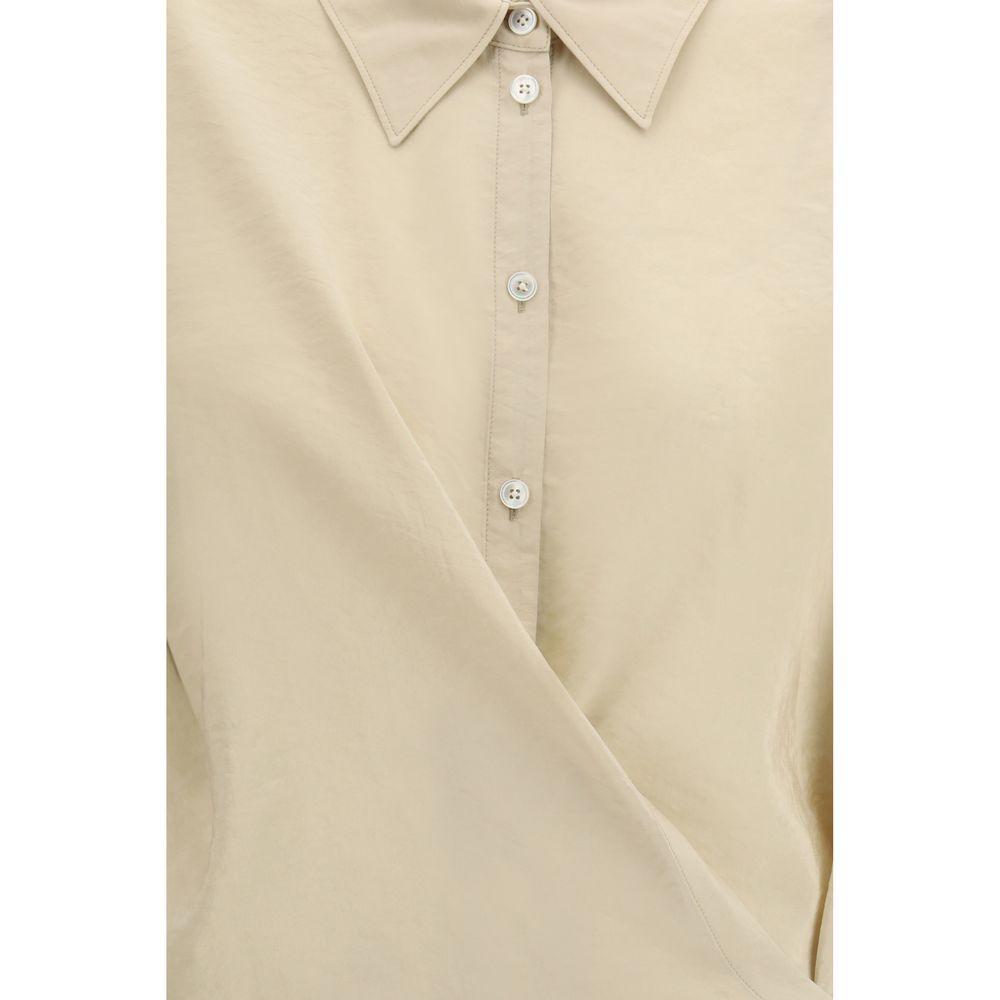 Lemaire Beige Silk Dress Shirt – Timeless Luxury for the Discerning