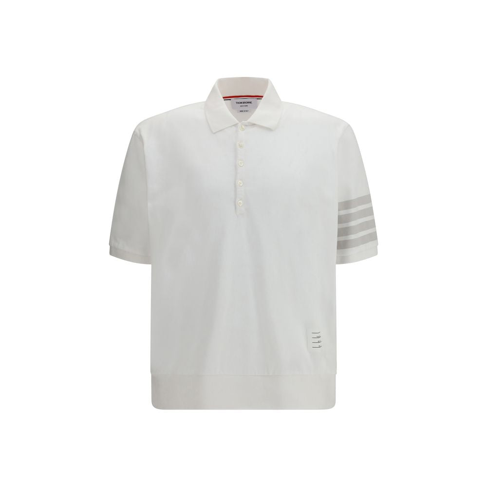 Thom Browne White Cotton Polo Shirt - Timeless Luxury Redefined