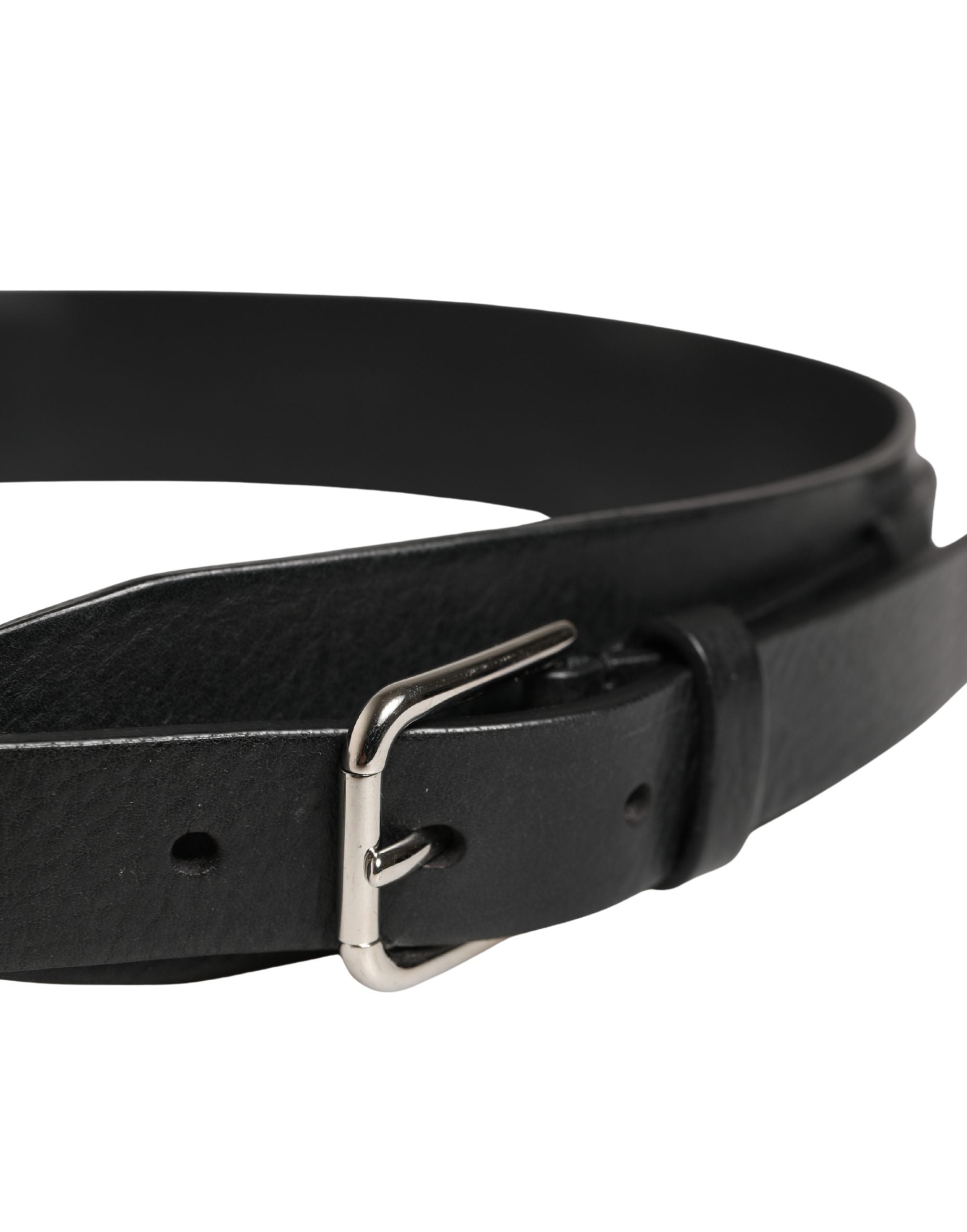 Dolce & Gabbana Black Leather Belt - Artisanal Luxury Accessory