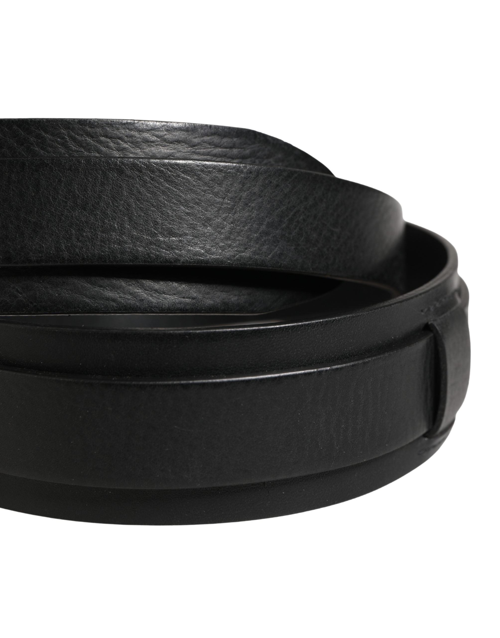 Dolce & Gabbana Black Leather Belt - Artisanal Luxury Accessory