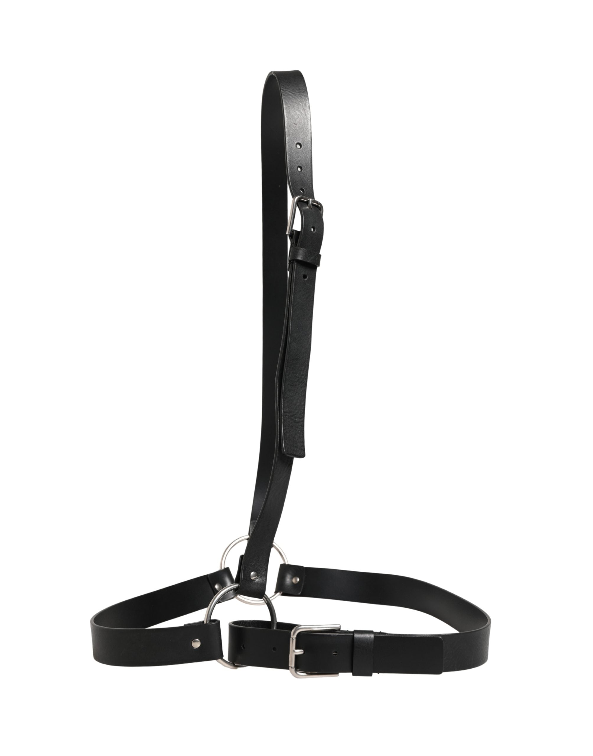 Dolce & Gabbana Black Double Strap Leather Belt - Timeless Luxury