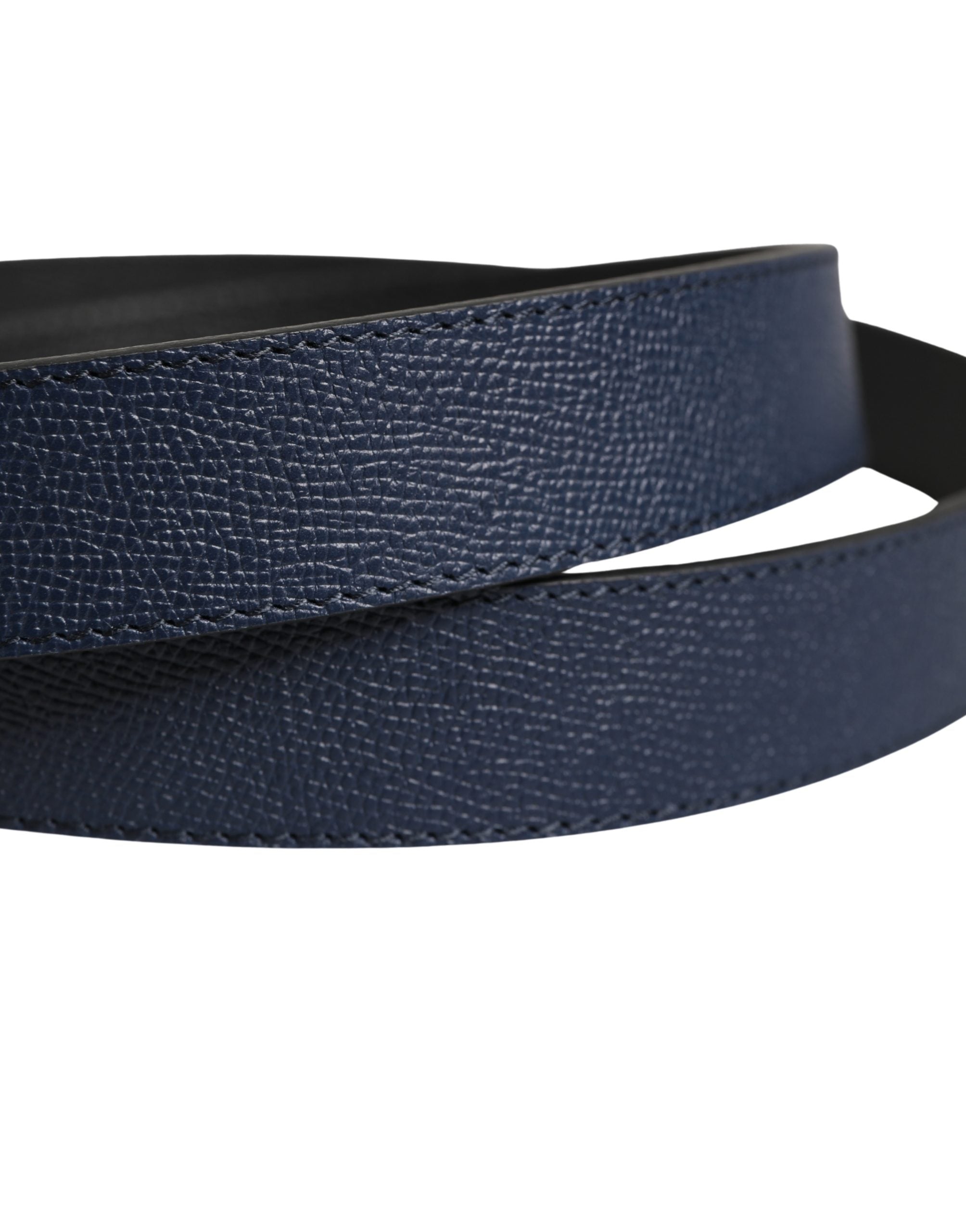 Indulge in the exquisite Dolce & Gabbana Men Blue Calfskin Leather Square Buckle Belt, a symbol of Italian craftsmanship and modern elegance, perfect for the discerning individual.