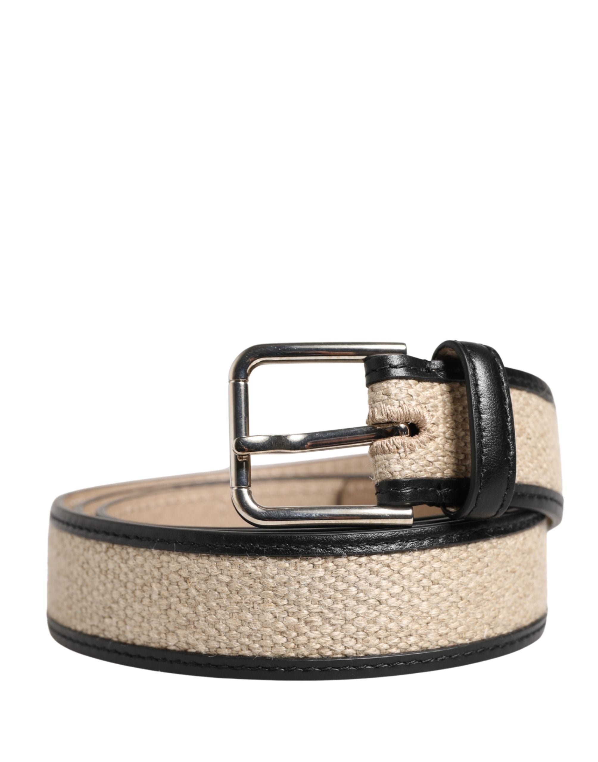 Dolce & Gabbana Beige Woven Leather Belt - Timeless Luxury