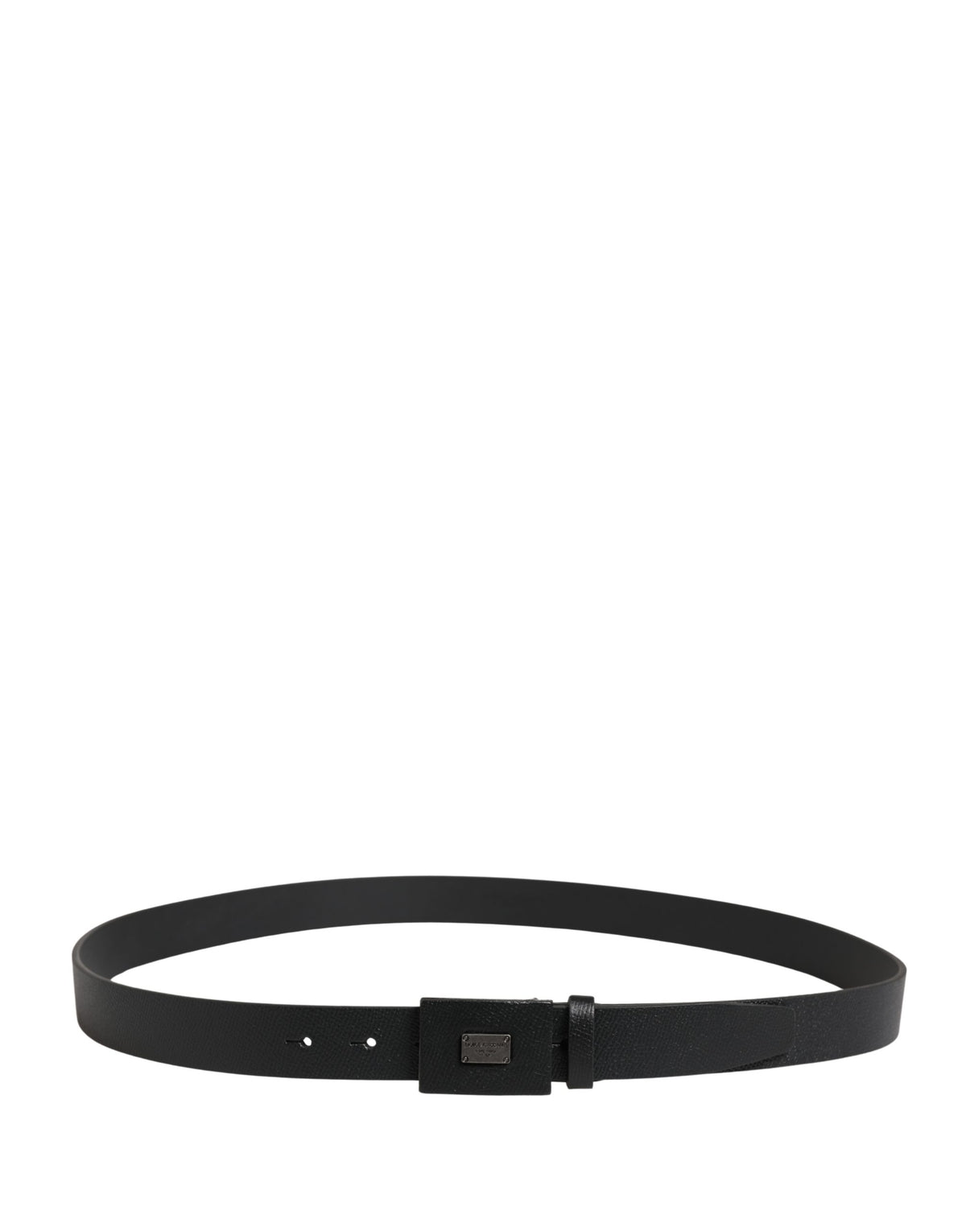 Indulge in the exquisite craftsmanship of the Dolce & Gabbana Men Black Calfskin Leather Square Buckle Belt, a timeless accessory that elevates your style with luxurious allure.