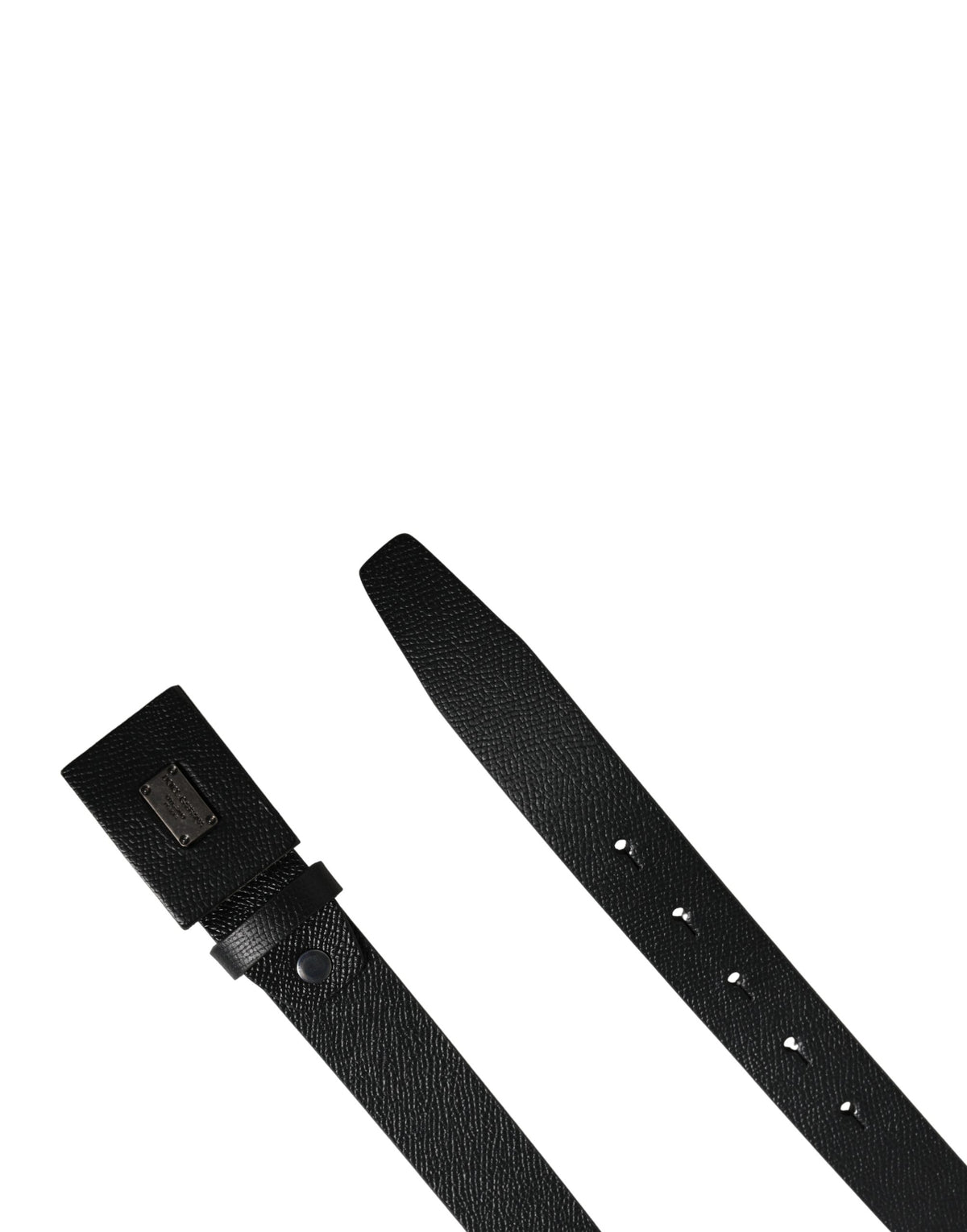 Discover the Dolce & Gabbana Men Black Calfskin Leather Square Buckle Belt, a masterpiece of Italian craftsmanship that elevates every ensemble with timeless elegance.