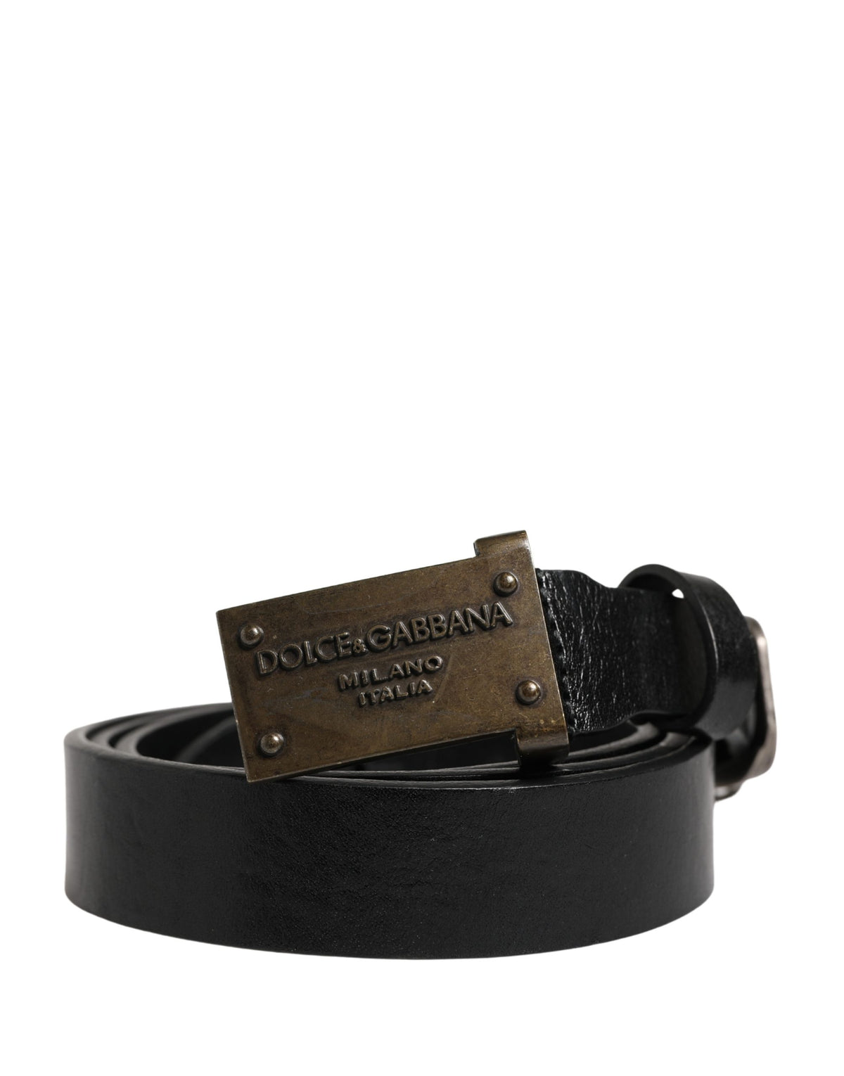 Dolce & Gabbana Black Classic Leather Logo Buckle Belt - Luxury