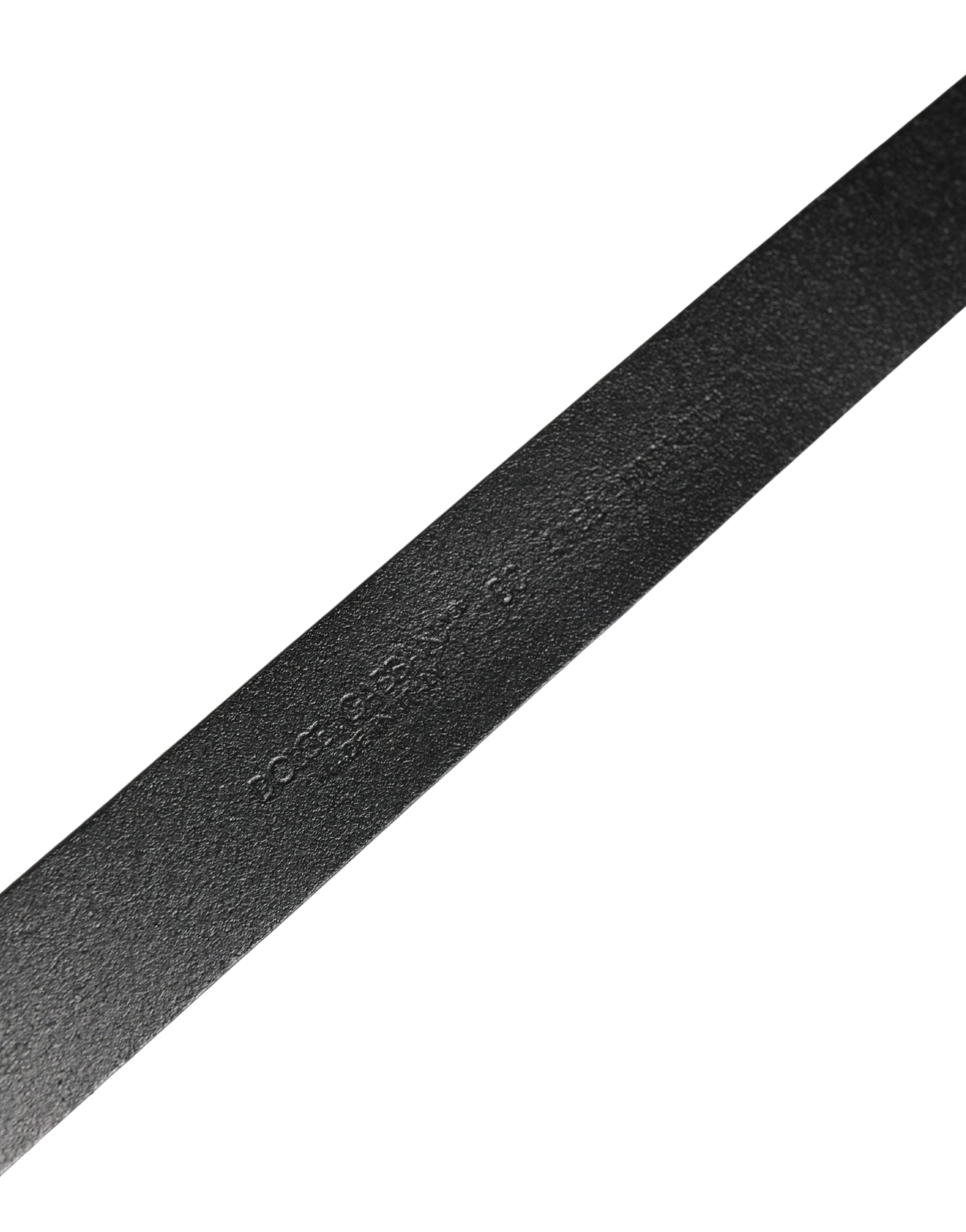 Dolce & Gabbana Black Classic Leather Logo Buckle Belt - Luxury