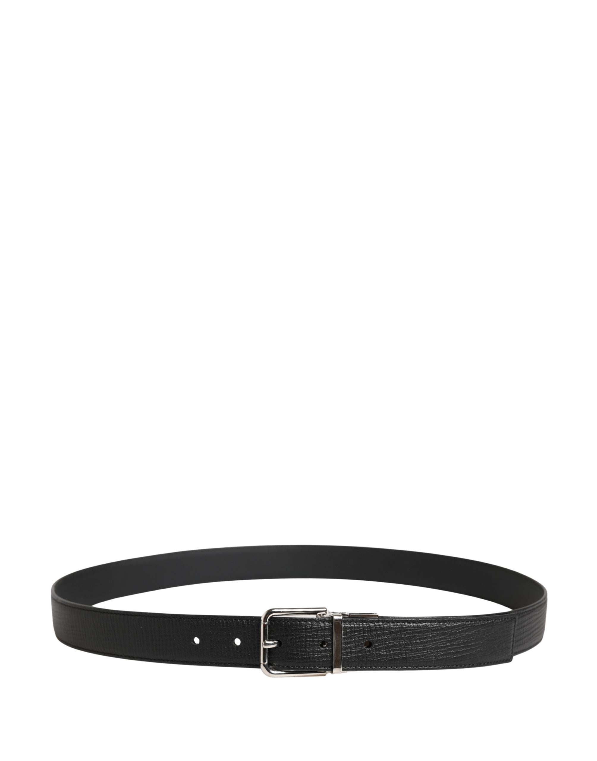 Elevate your style with the Dolce & Gabbana Men Black Classic Leather Metal Buckle Belt, a masterpiece of Italian craftsmanship in 100% calf leather, embodying timeless luxury.