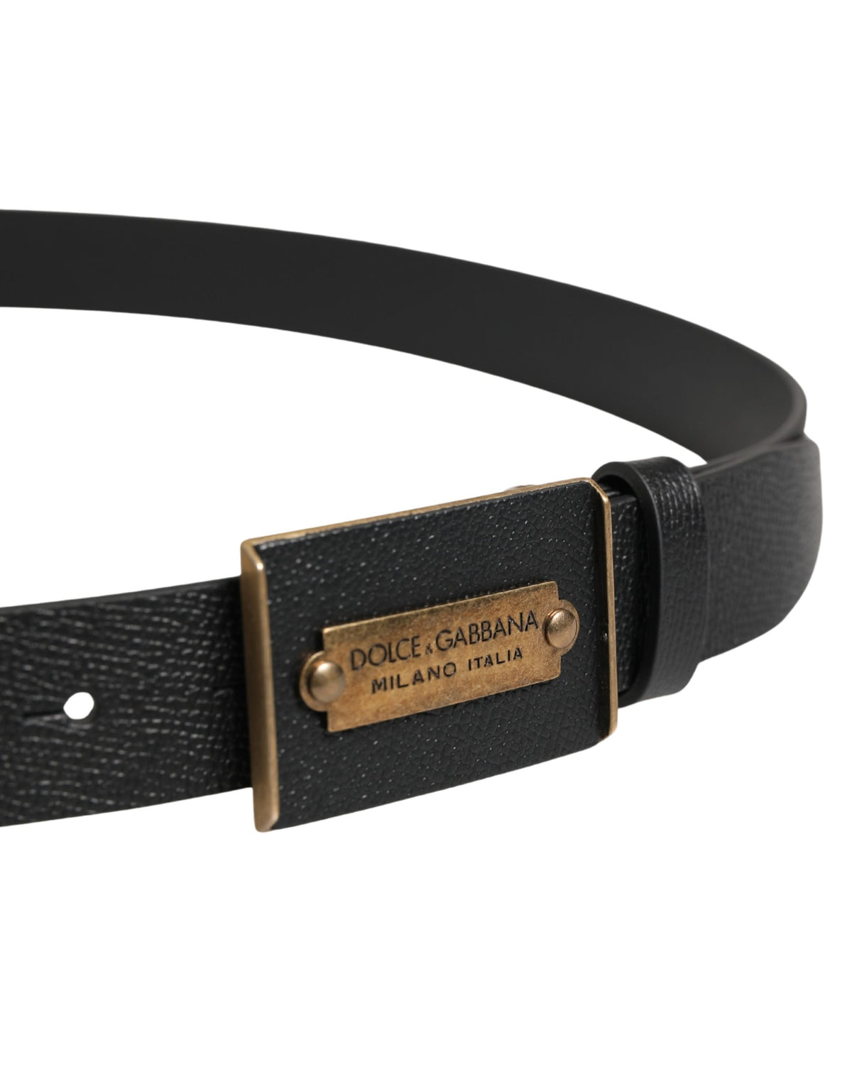 Dolce & Gabbana Black Calf Leather Metal Buckle Belt - Timeless Elegance