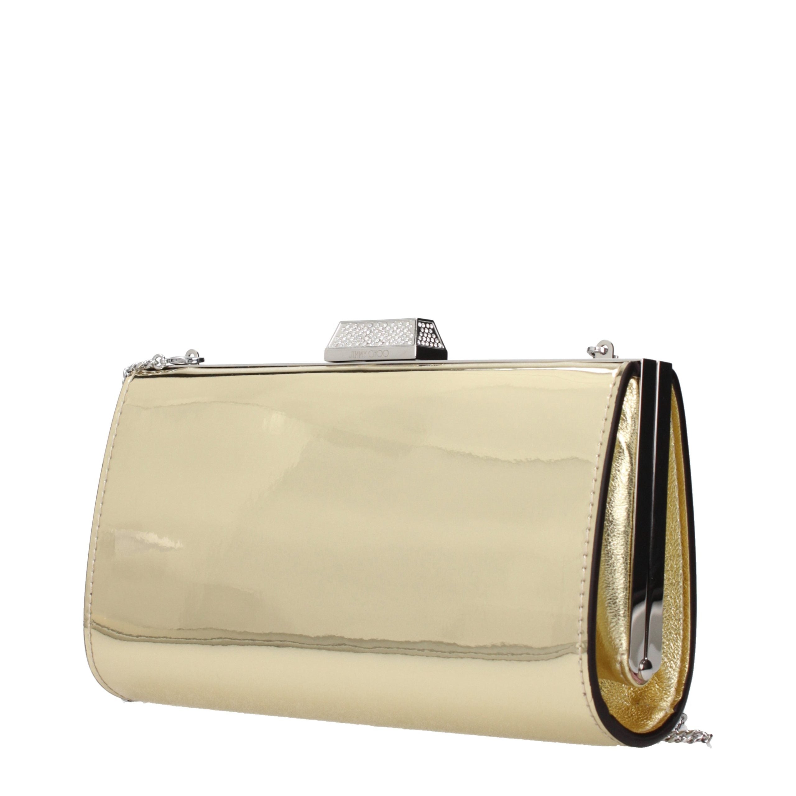 Indulge in the exquisite allure of the Jimmy Choo Gold Leather Clutch Bag, a 2023 masterpiece that embodies artisanal luxury and sophistication for every occasion.