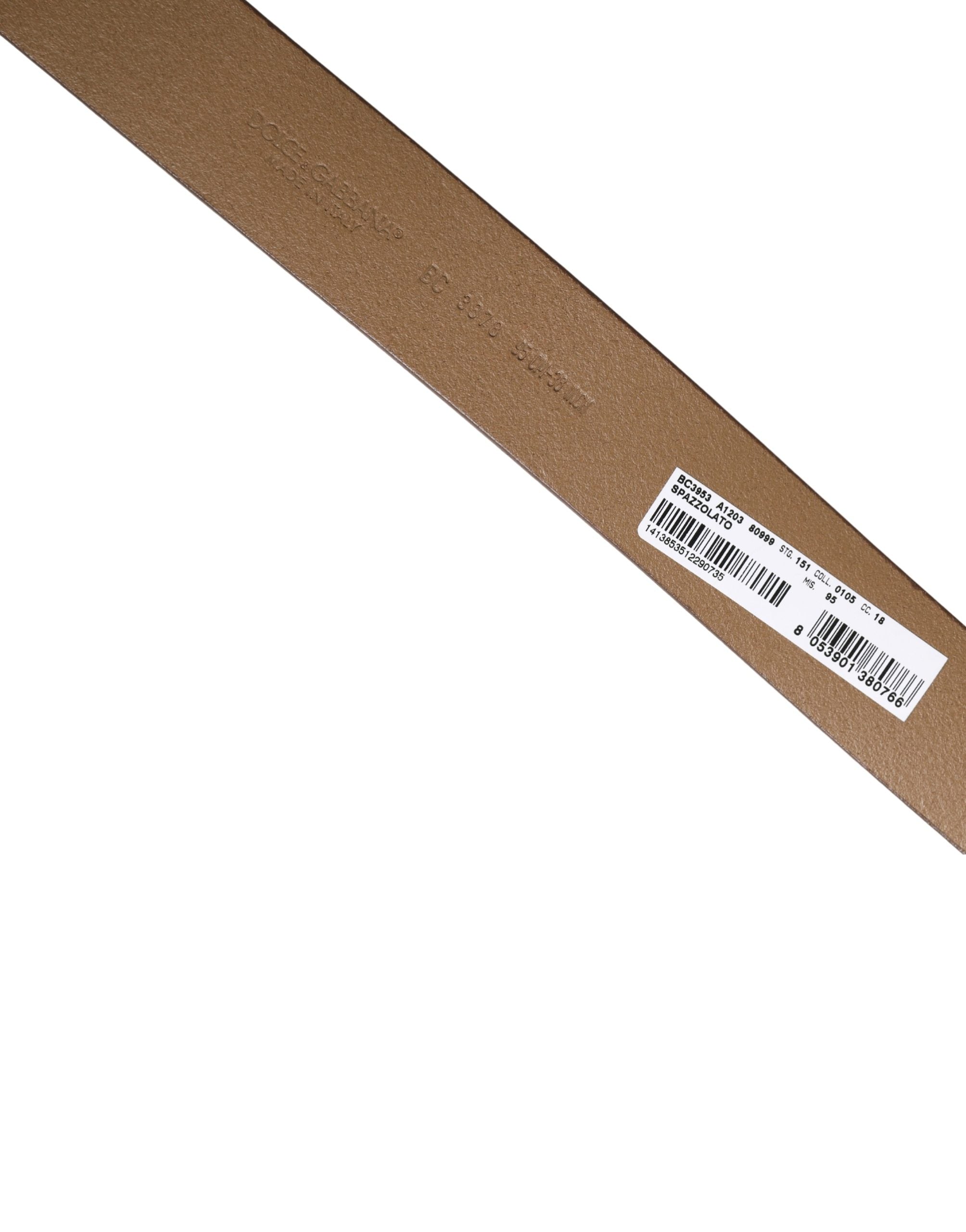 Dolce & Gabbana Men Brown Leather Classic Metal Buckle Belt