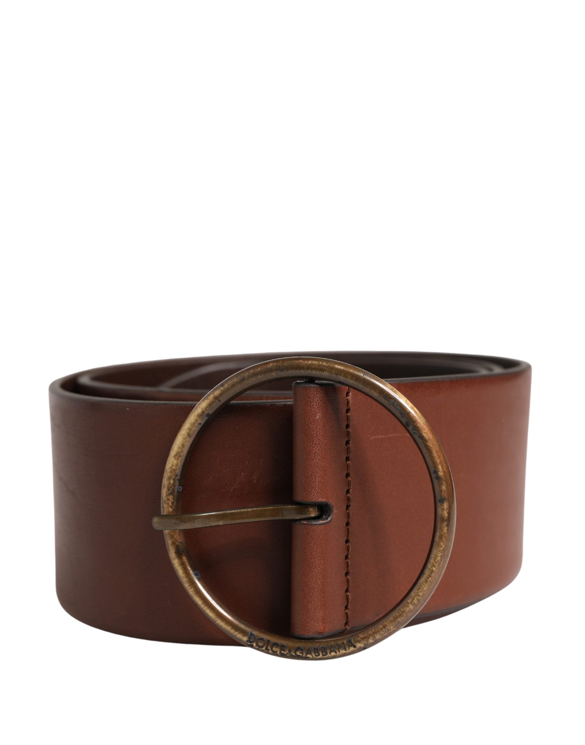 Dolce & Gabbana Brown Leather Wide Waist Belt – Timeless Luxury