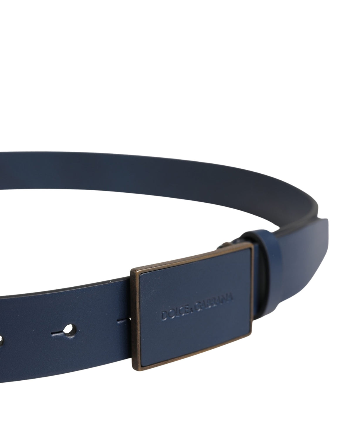 Elevate your style with the Dolce & Gabbana Blue Calf Leather Logo Metal Buckle Belt, a masterpiece of Italian craftsmanship that embodies timeless luxury and sophistication.