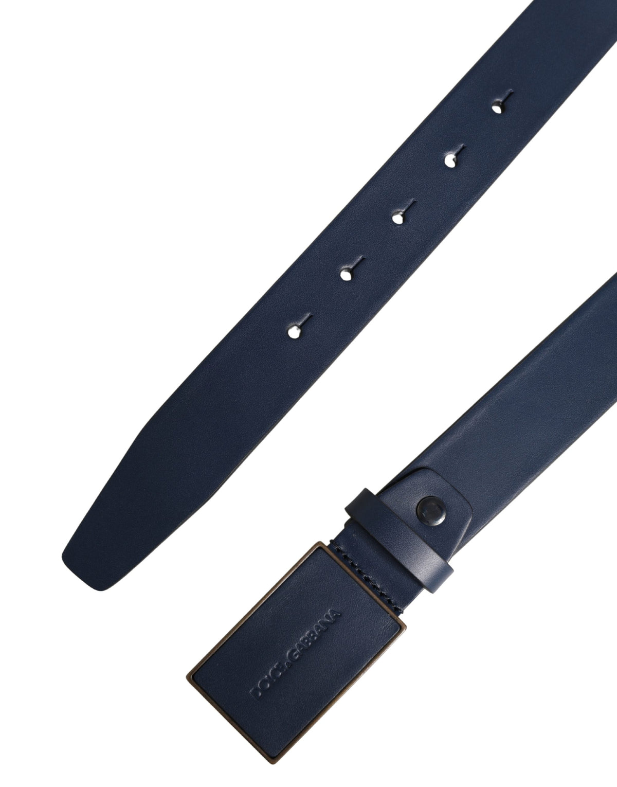 Elevate your style with the Dolce & Gabbana Blue Calf Leather Logo Metal Buckle Belt, a masterpiece of Italian craftsmanship that embodies timeless luxury and sophistication.