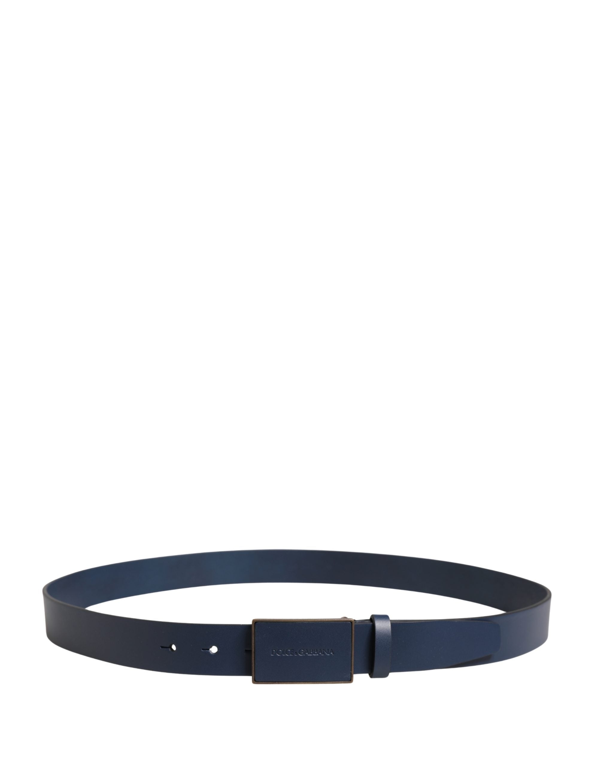 Dolce & Gabbana Blue Calf Leather Logo Belt - Luxury Accessory