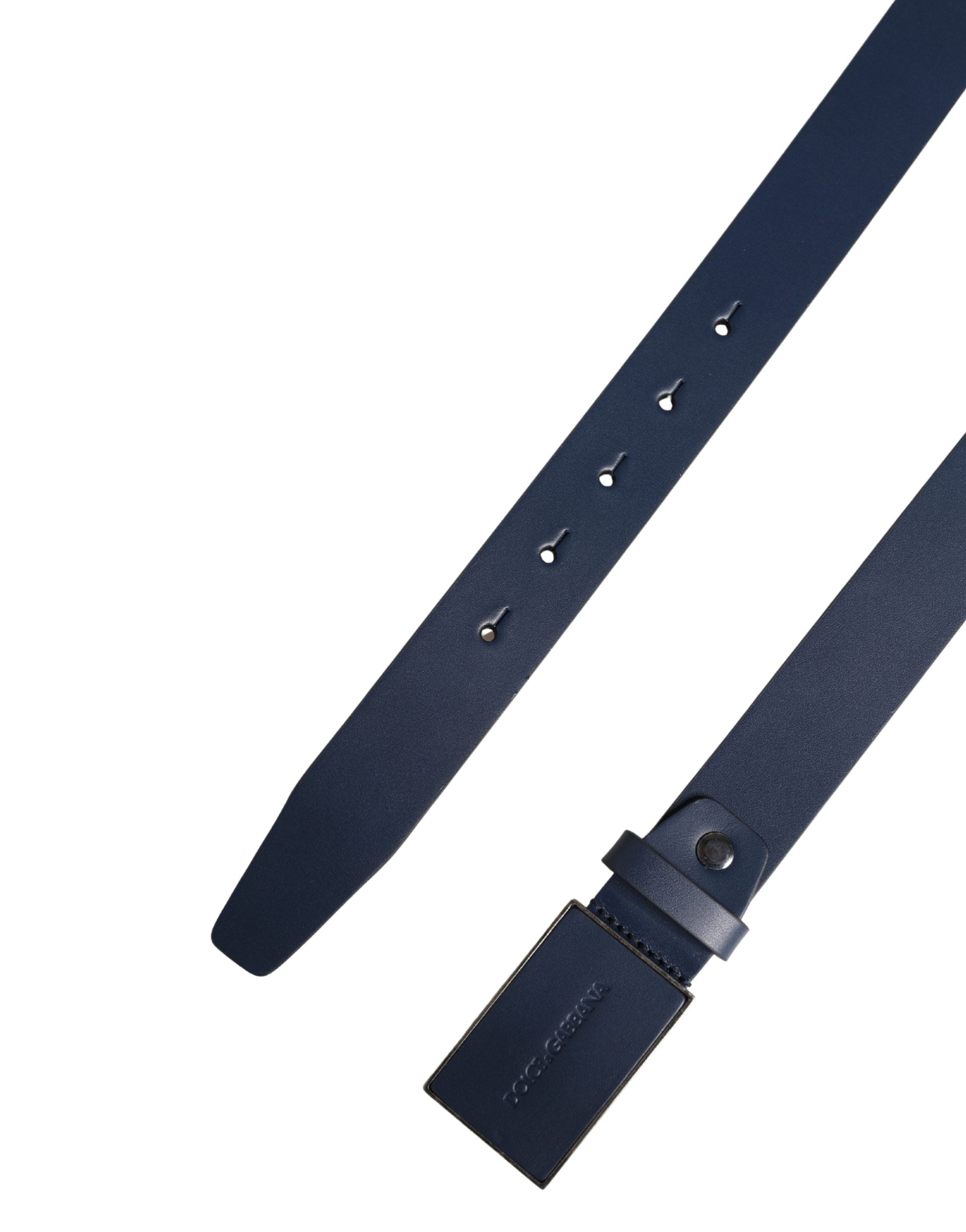 Dolce & Gabbana Blue Calf Leather Belt - Luxury Statement Accessory