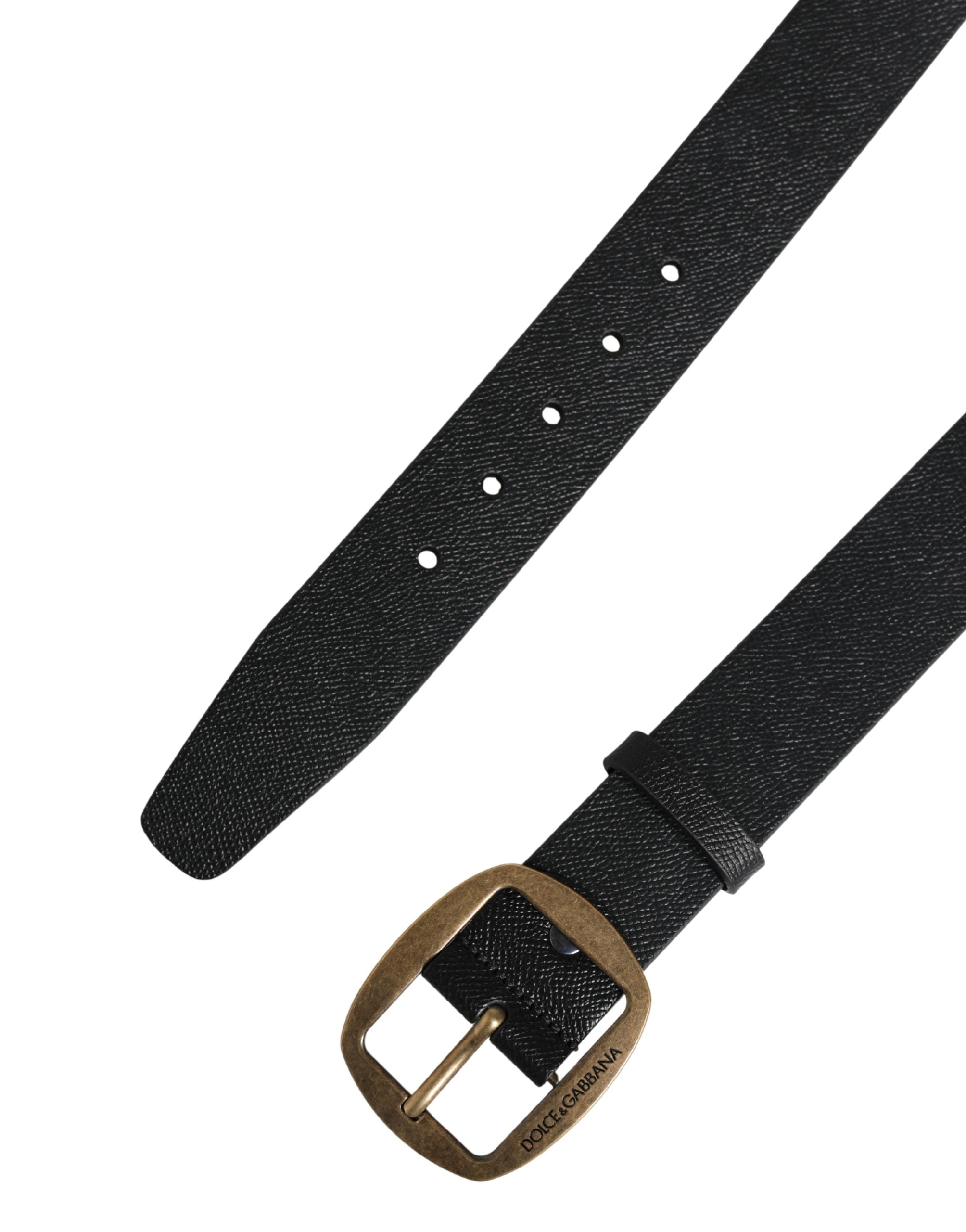 Dolce & Gabbana Black Classic Leather Belt - Artisanal Luxury