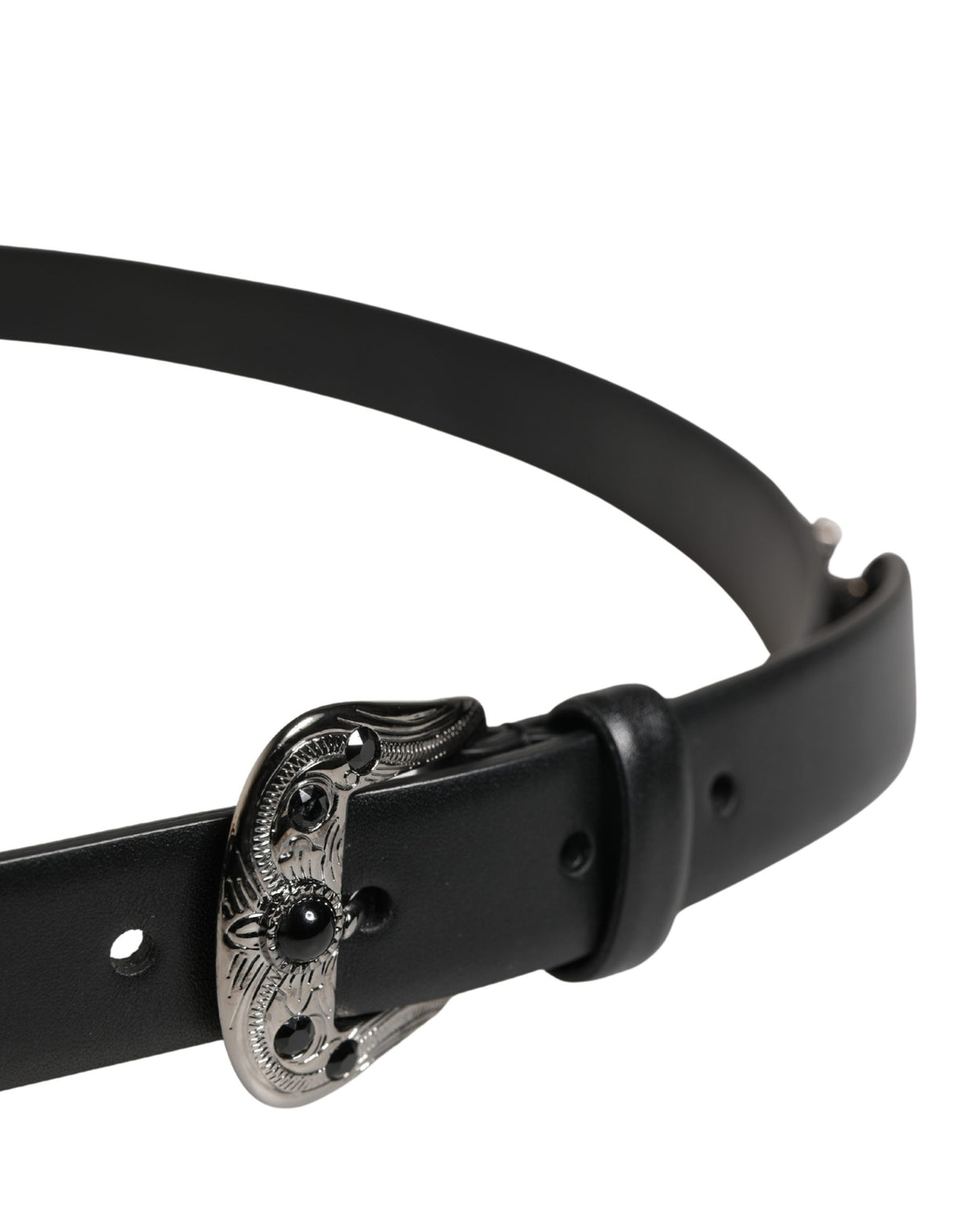 Dolce & Gabbana Black Calf Leather Buckle Belt - Timeless Luxury