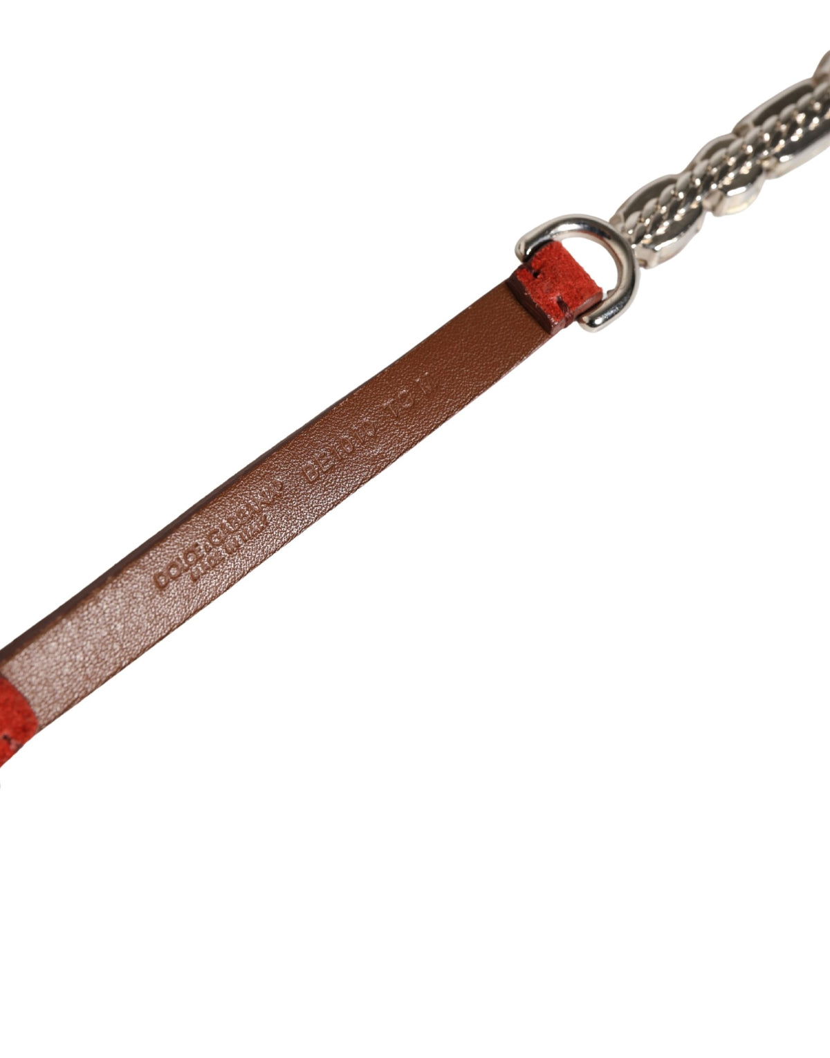 Indulge in the opulence of the Dolce & Gabbana Red Velvet Crystals Chain Embellished Belt, a luxurious statement of craftsmanship and elegance, perfect for any sophisticated wardrobe.