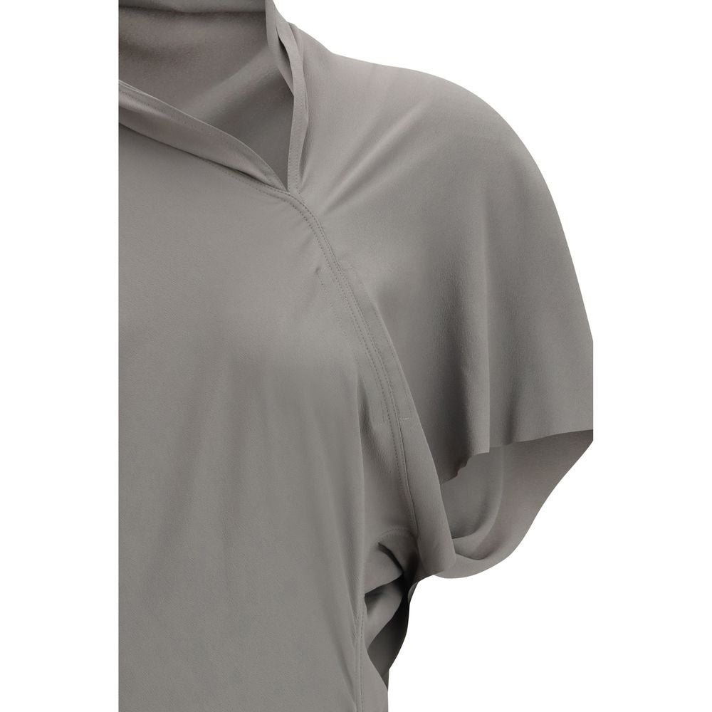 Rick Owens Gray Acetate Casual Dress