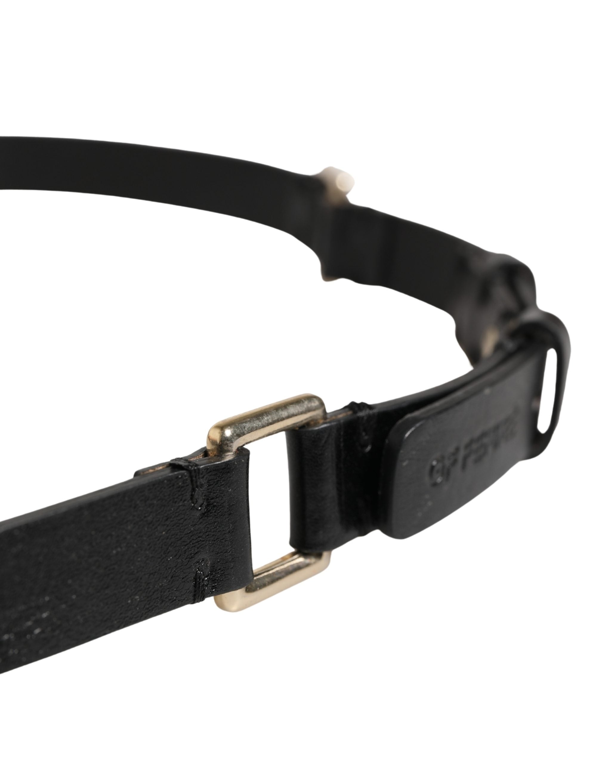 GF Ferre Black Leather Waist Belt - Artisanal Luxury Accessory