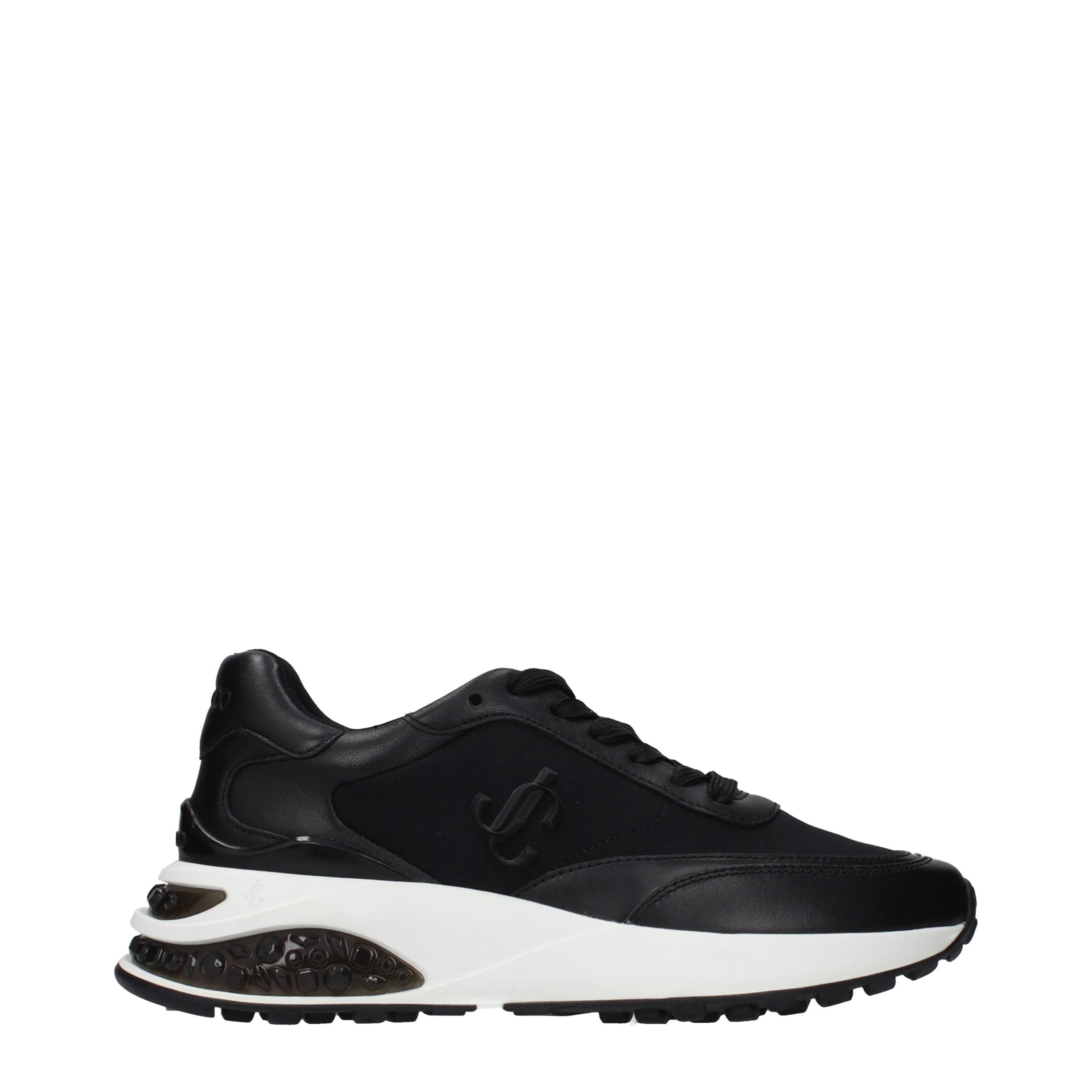 Indulge in the exquisite craftsmanship of Jimmy Choo Black Fabric Athletic Sneakers, where luxurious comfort meets contemporary elegance for the discerning modern connoisseur.