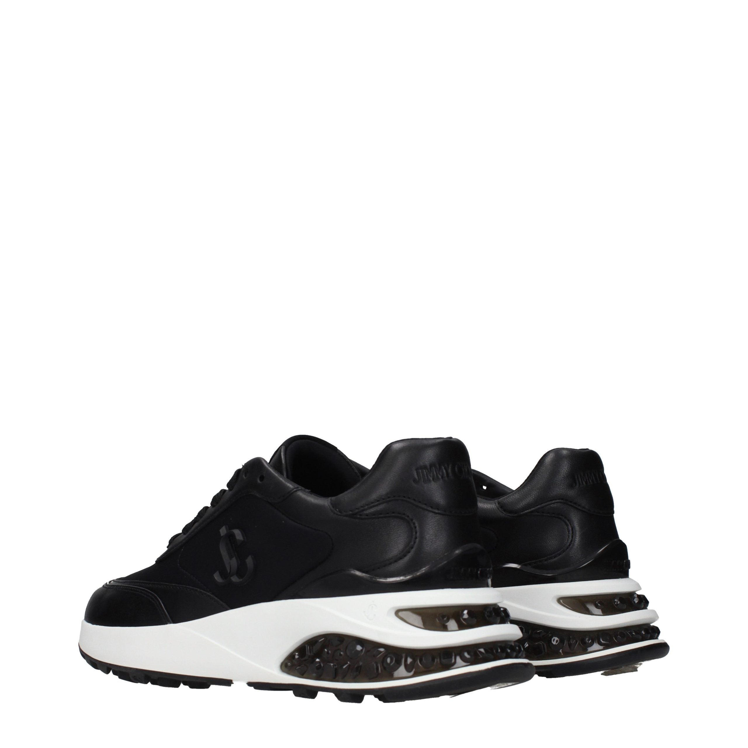 Experience the exquisite craftsmanship of Jimmy Choo Black Fabric Athletic Sneakers, where luxurious comfort meets contemporary elegance for the discerning individual.