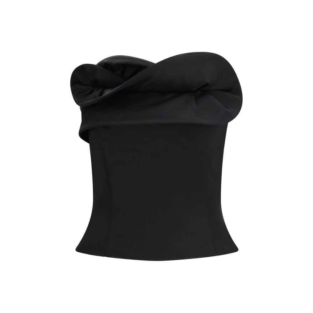 Magda Butrym Black Fleece Wool Top