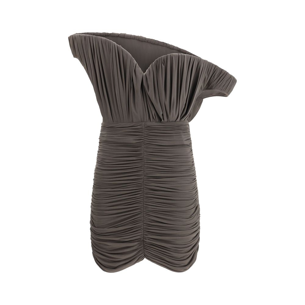 Magda Butrym Brown Copper Dress - Sculptural Luxury Elegance