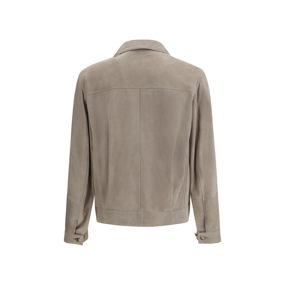 Brunello Cucinelli Bicolor Calf Leather Bos Taurus Coat