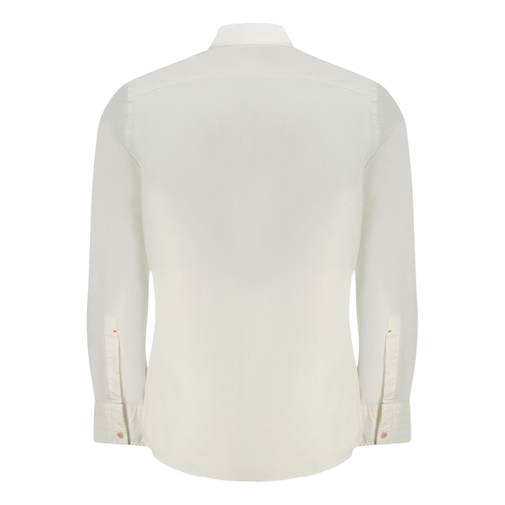 Hugo Boss White Cotton Men Shirt - Designer Luxury Couture