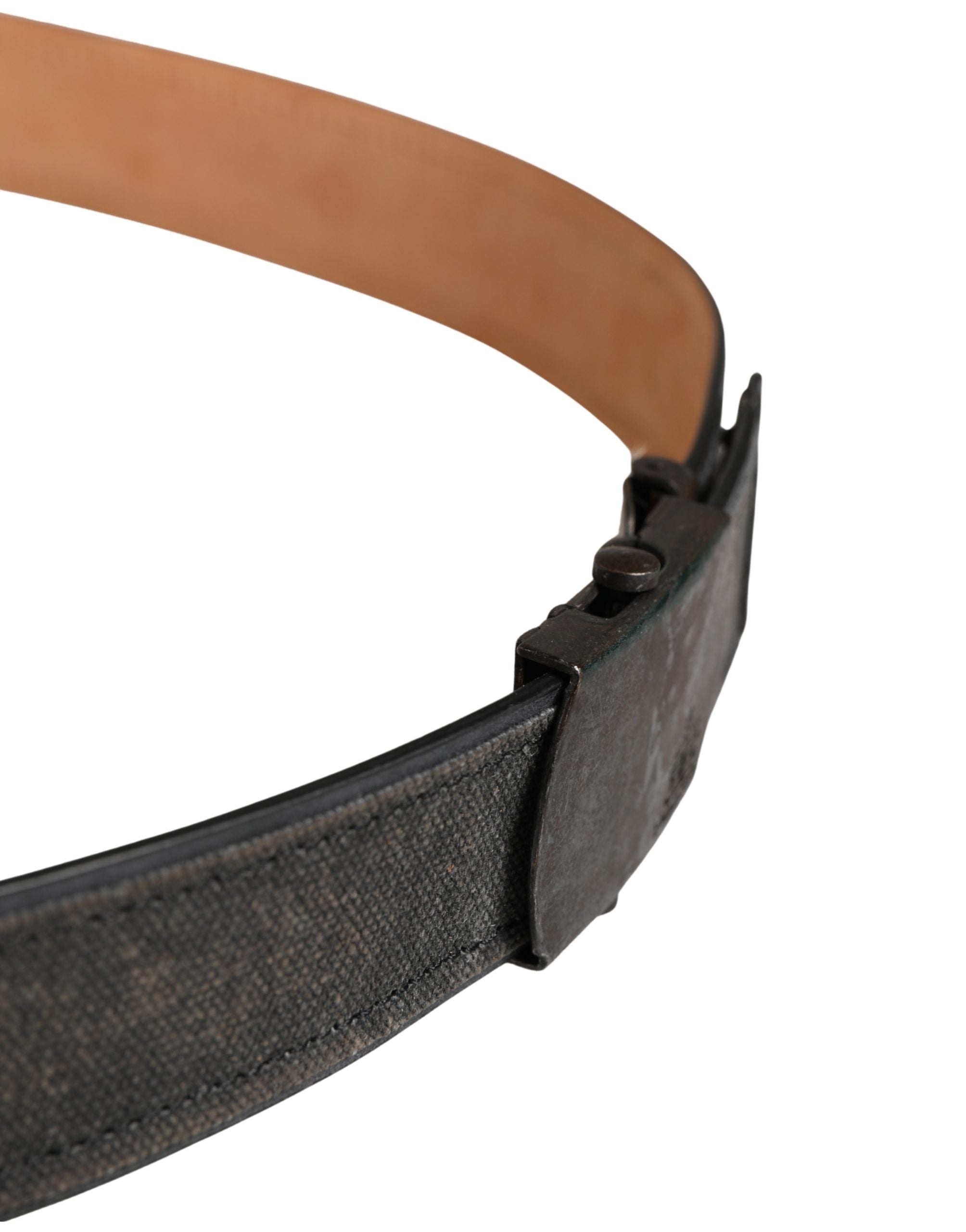 Elevate your style with the Ermanno Scervino Black Leather Cotton Logo Metal Buckle Belt, a testament to Italian craftsmanship that embodies timeless luxury and sophistication.