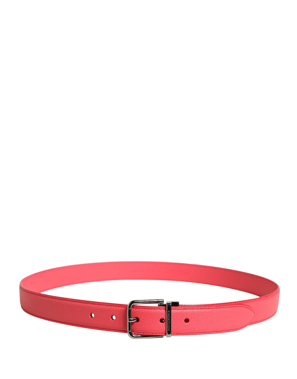 Elevate your style with the Dolce & Gabbana Pink Calf Leather Silver Metal Buckle Belt, a masterpiece of Italian craftsmanship that embodies luxury and sophistication.