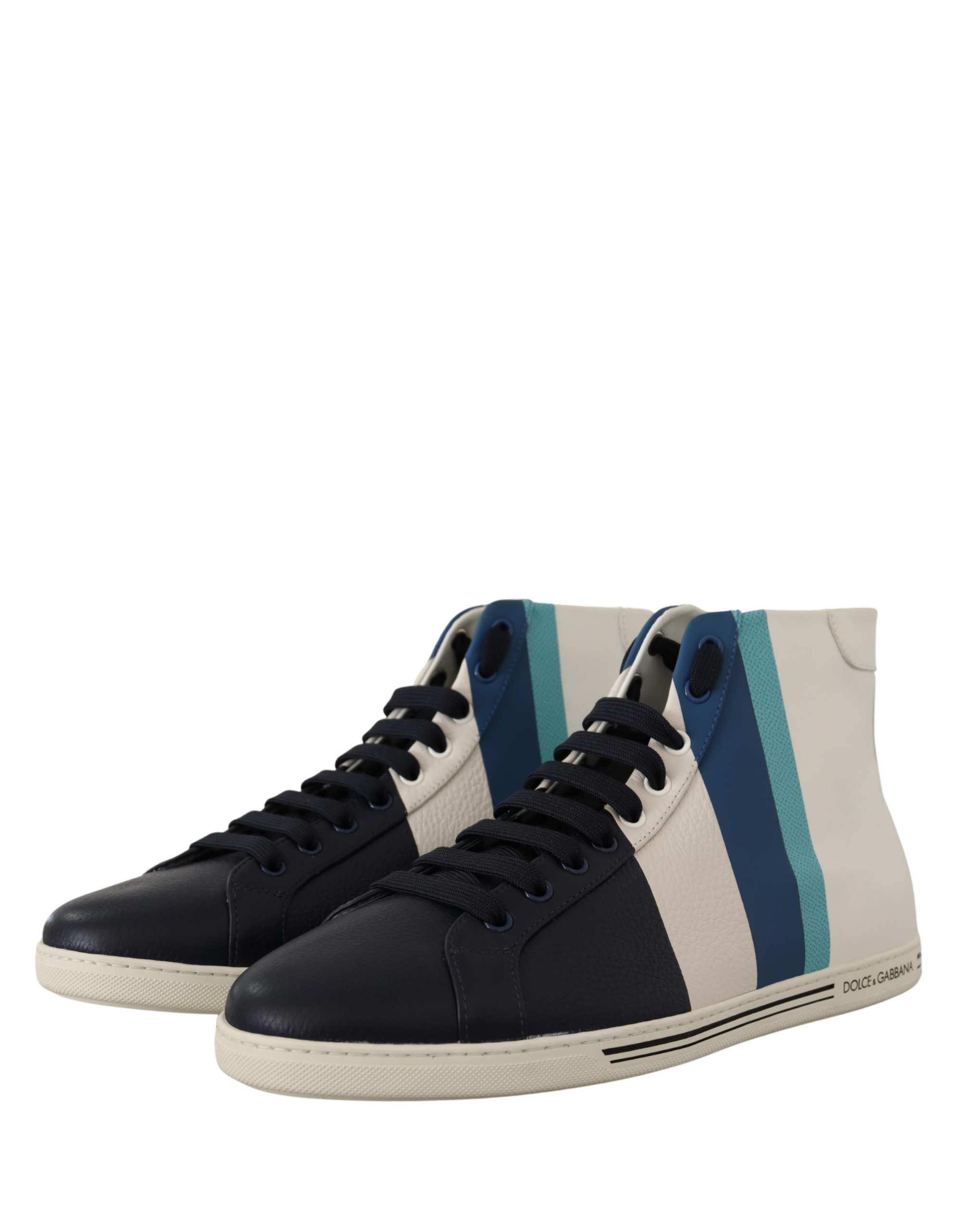 Dolce & Gabbana Multicolor Leather Mid Top Sneakers - Luxury Redefined