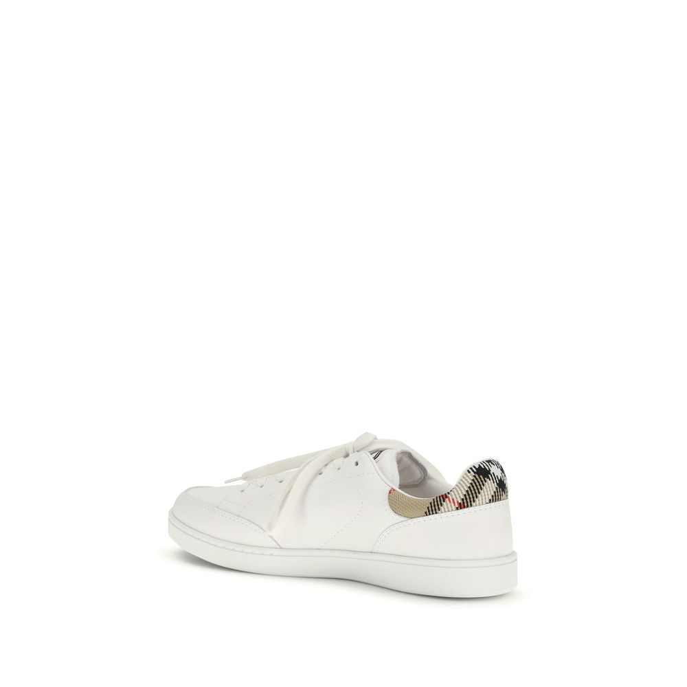 Burberry White Calf Leather Sneakers - Artisanal Luxury Footwear