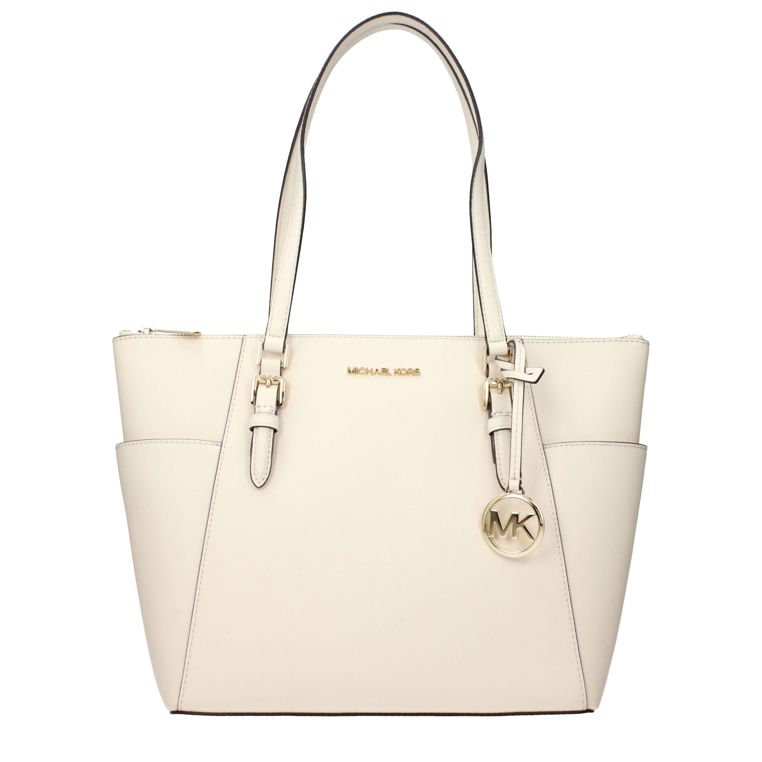Elevate your style with the Michael Kors Beige Leather Shoulder Bag, a timeless piece of exquisite craftsmanship that embodies luxury and sophistication for every occasion.