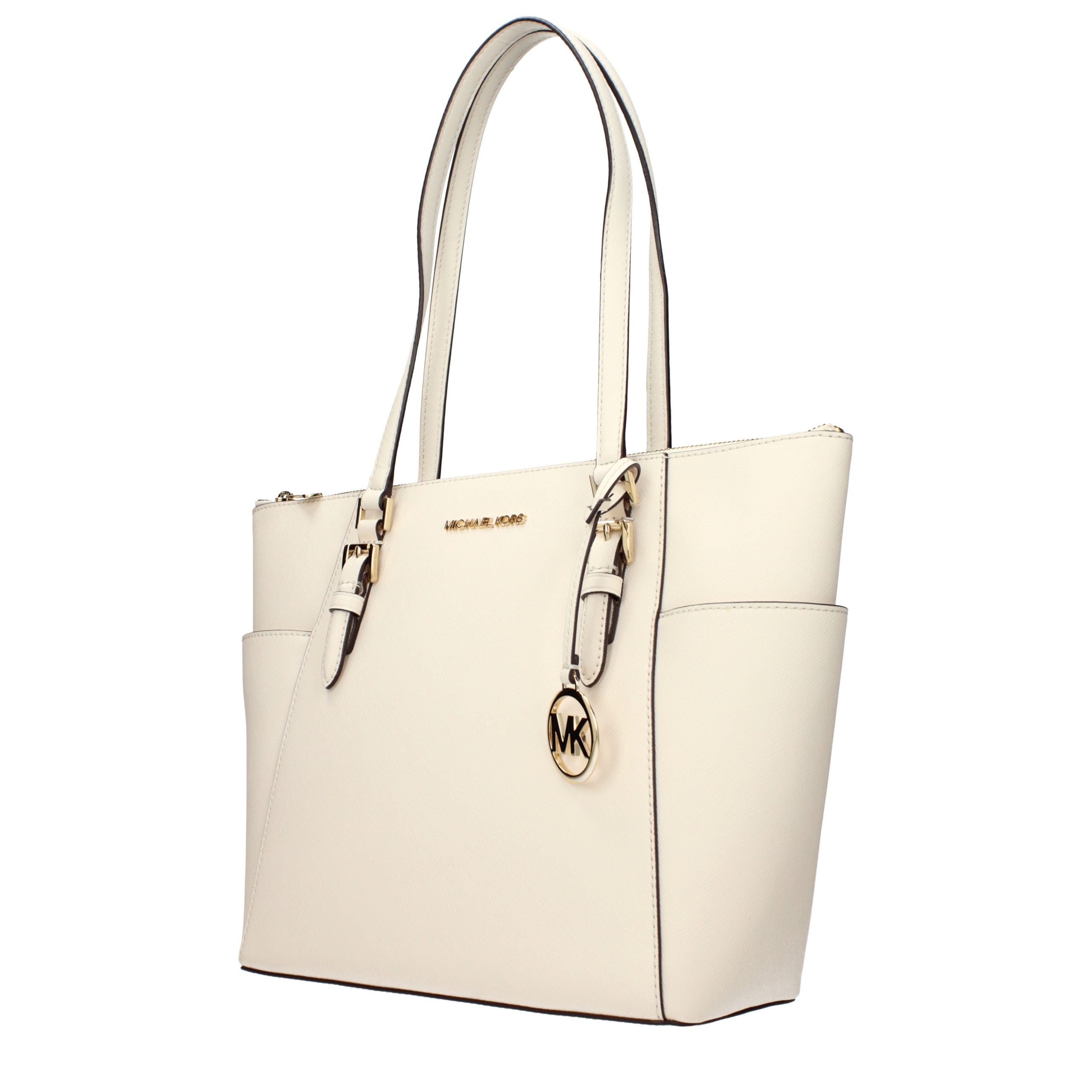 Elevate your elegance with the Michael Kors Beige Leather Shoulder Bag, a timeless piece crafted for the discerning individual, embodying luxury and sophistication.