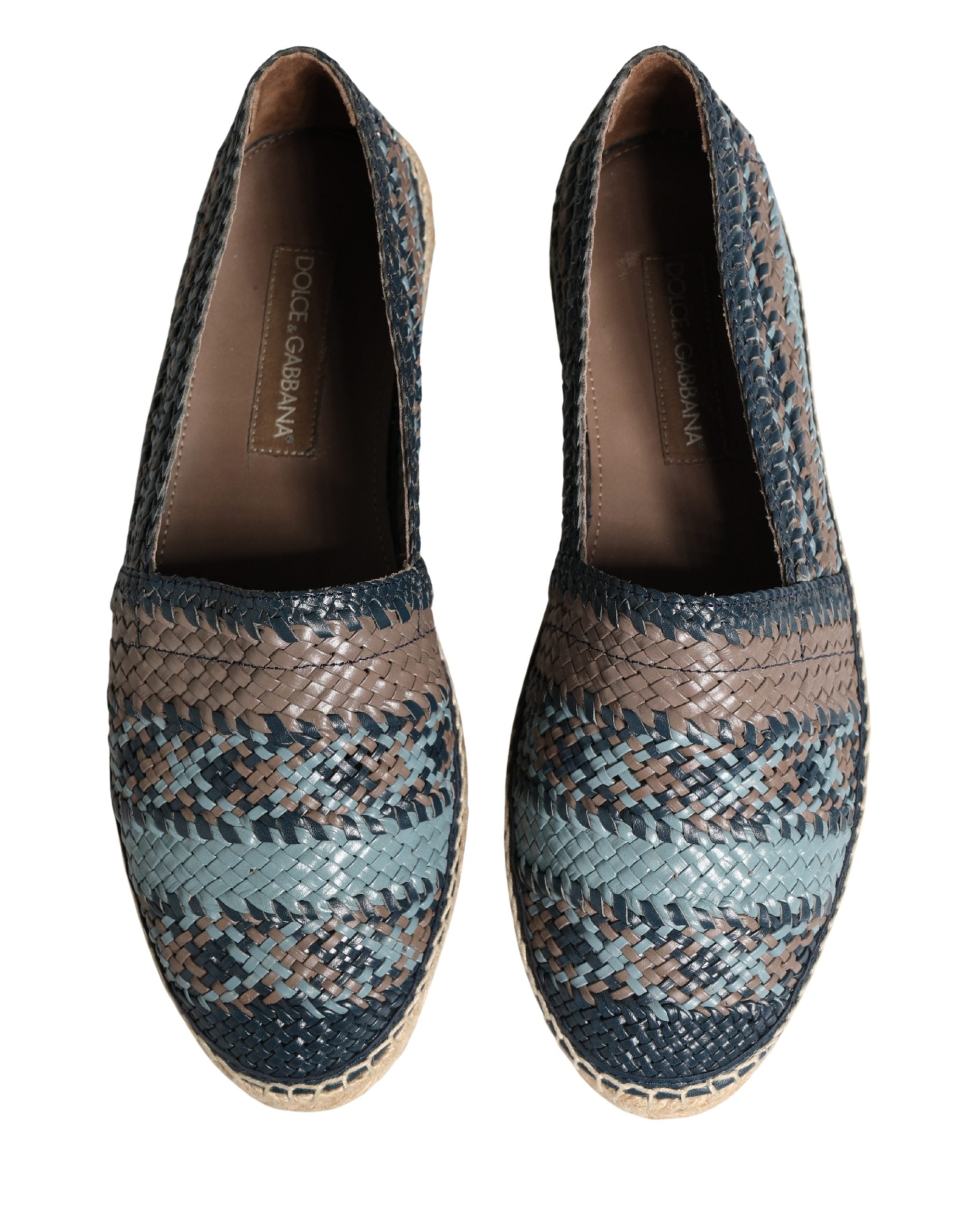 Dolce & Gabbana Blue Gray Slip On Buffalo Espadrille Shoes