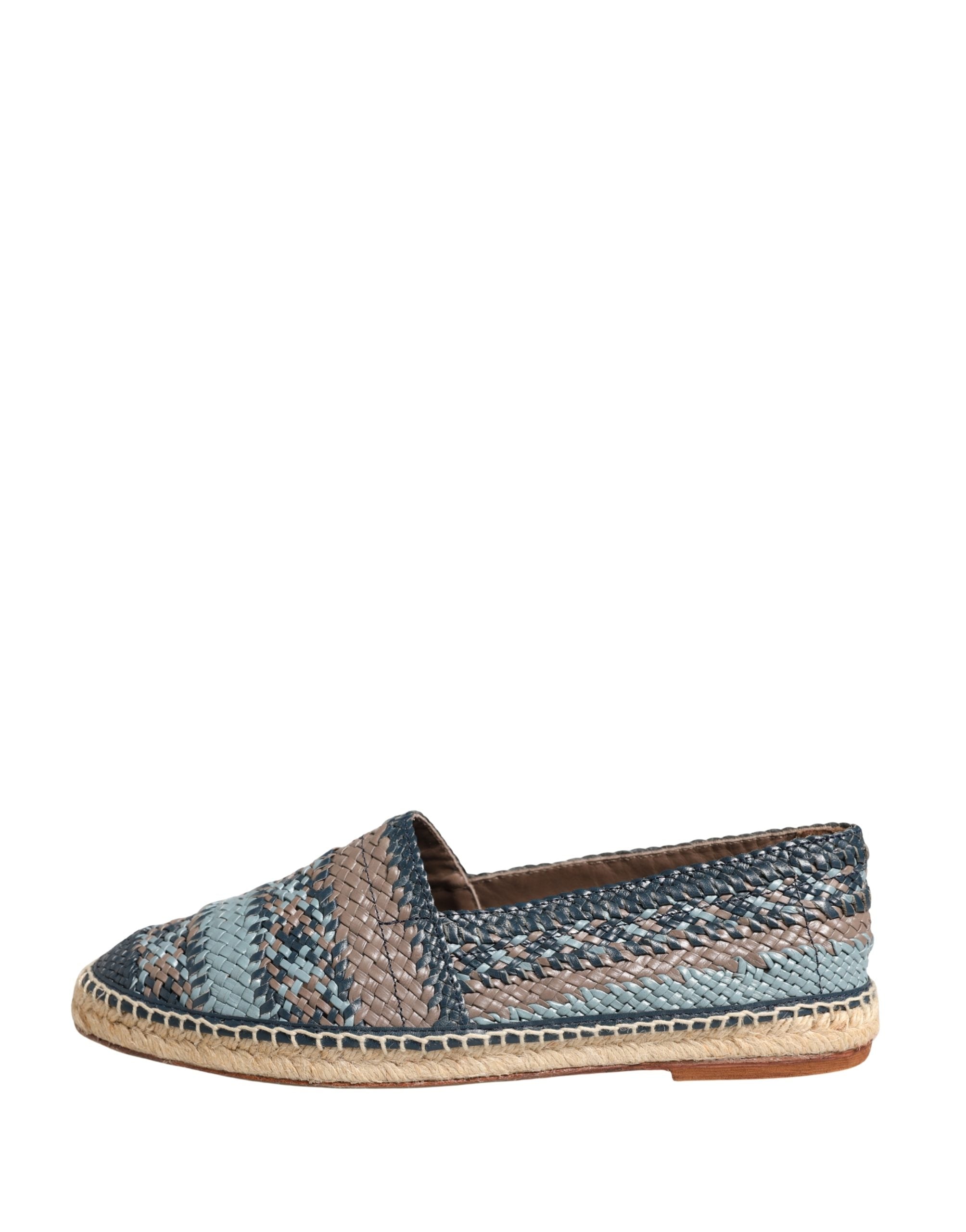 Dolce & Gabbana Blue Gray Slip On Buffalo Espadrille Shoes