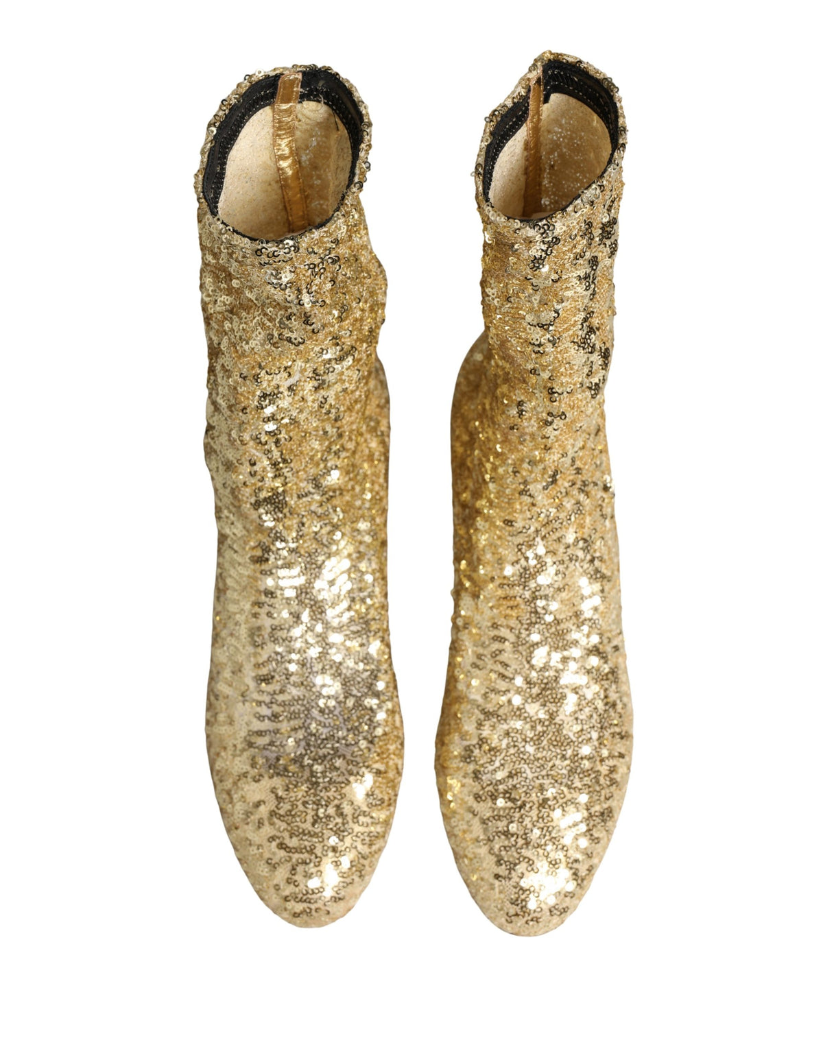 Dolce & Gabbana Gold Sequined Short Boots - Exquisite Luxury Footwear