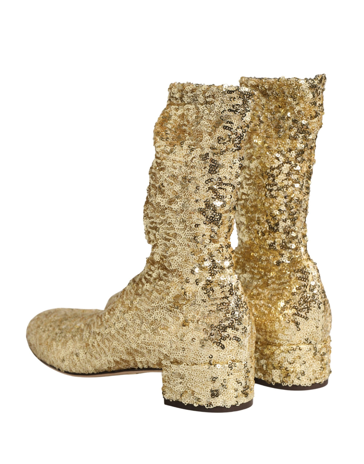 Dolce & Gabbana Gold Sequined Short Boots - Exquisite Luxury Footwear