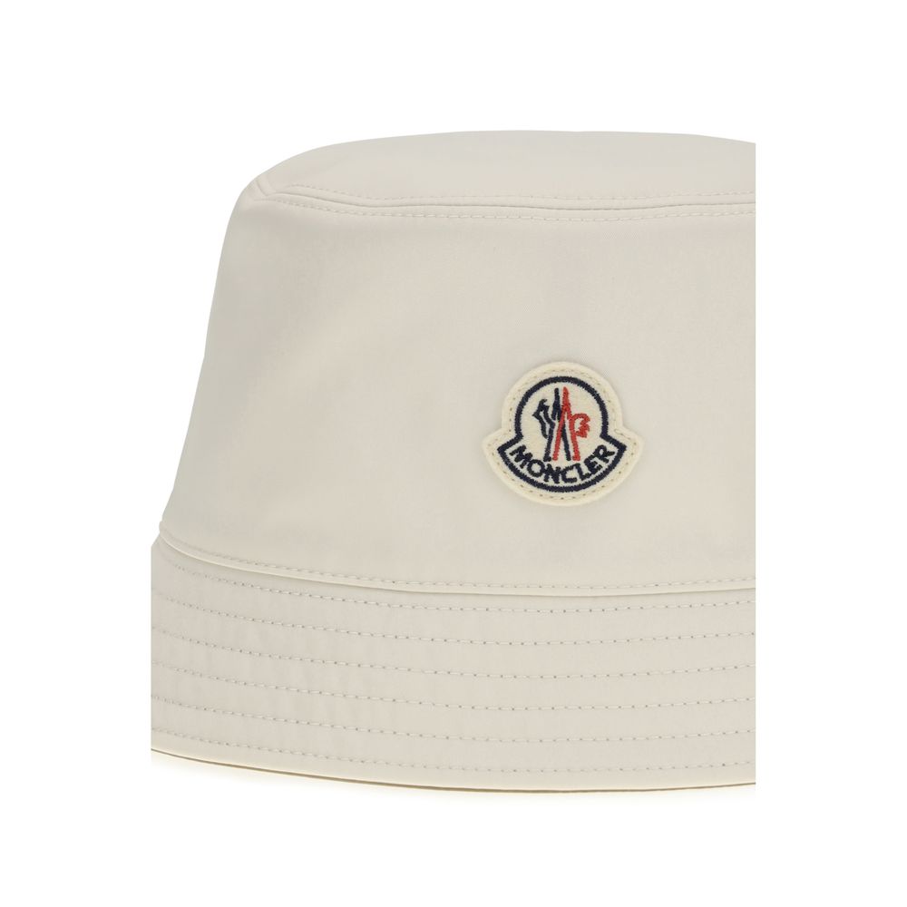 Moncler White Polyester Bucket Hat - Timeless Luxury Accessory